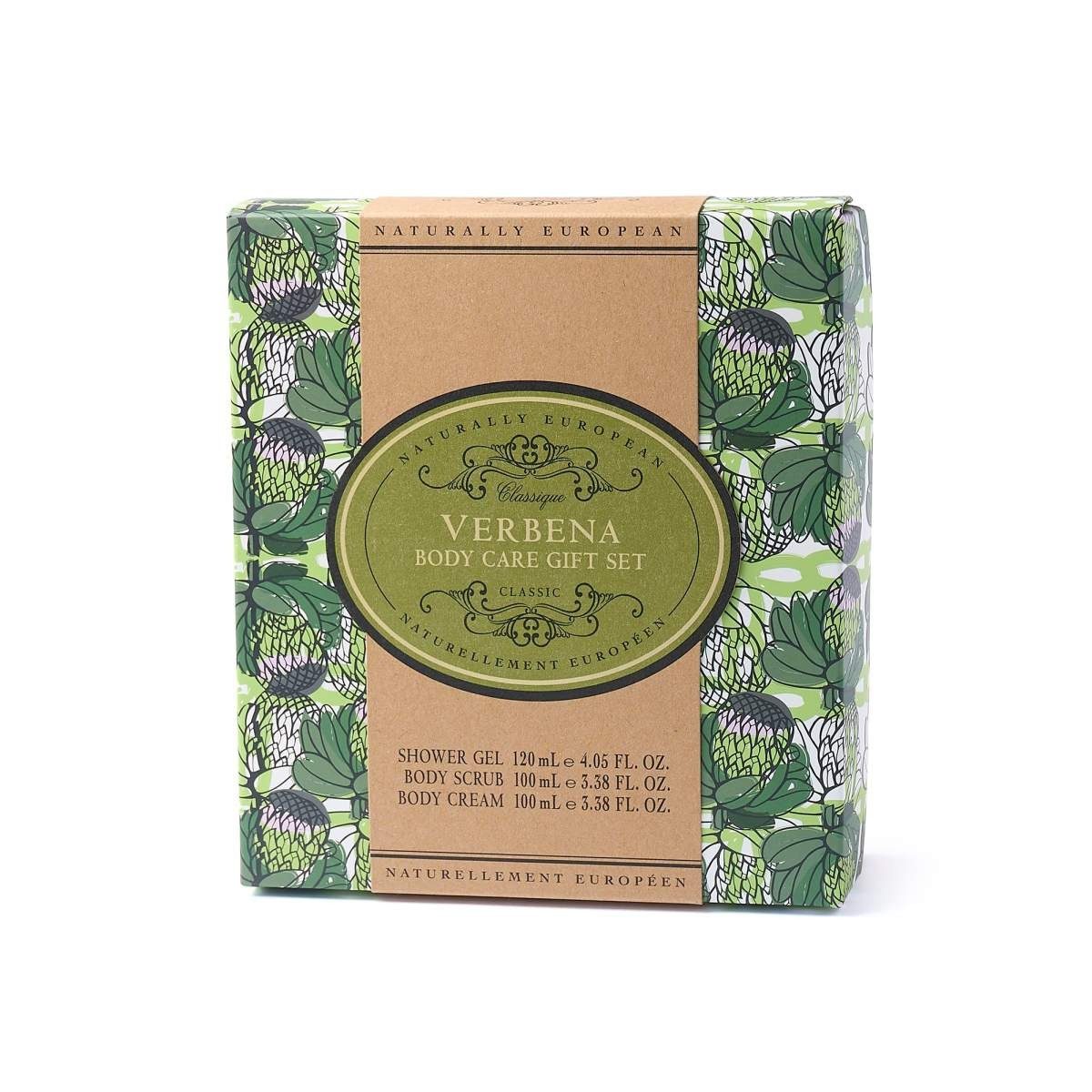 Somerset Toiletry Pflege-Geschenkset Naturally European Verbena Körperpflege-Set mit Duschgel, Peeling, Sheabutter, Avocado- und Kokosöl, Body Scrub Nuss-Schalenpulver
