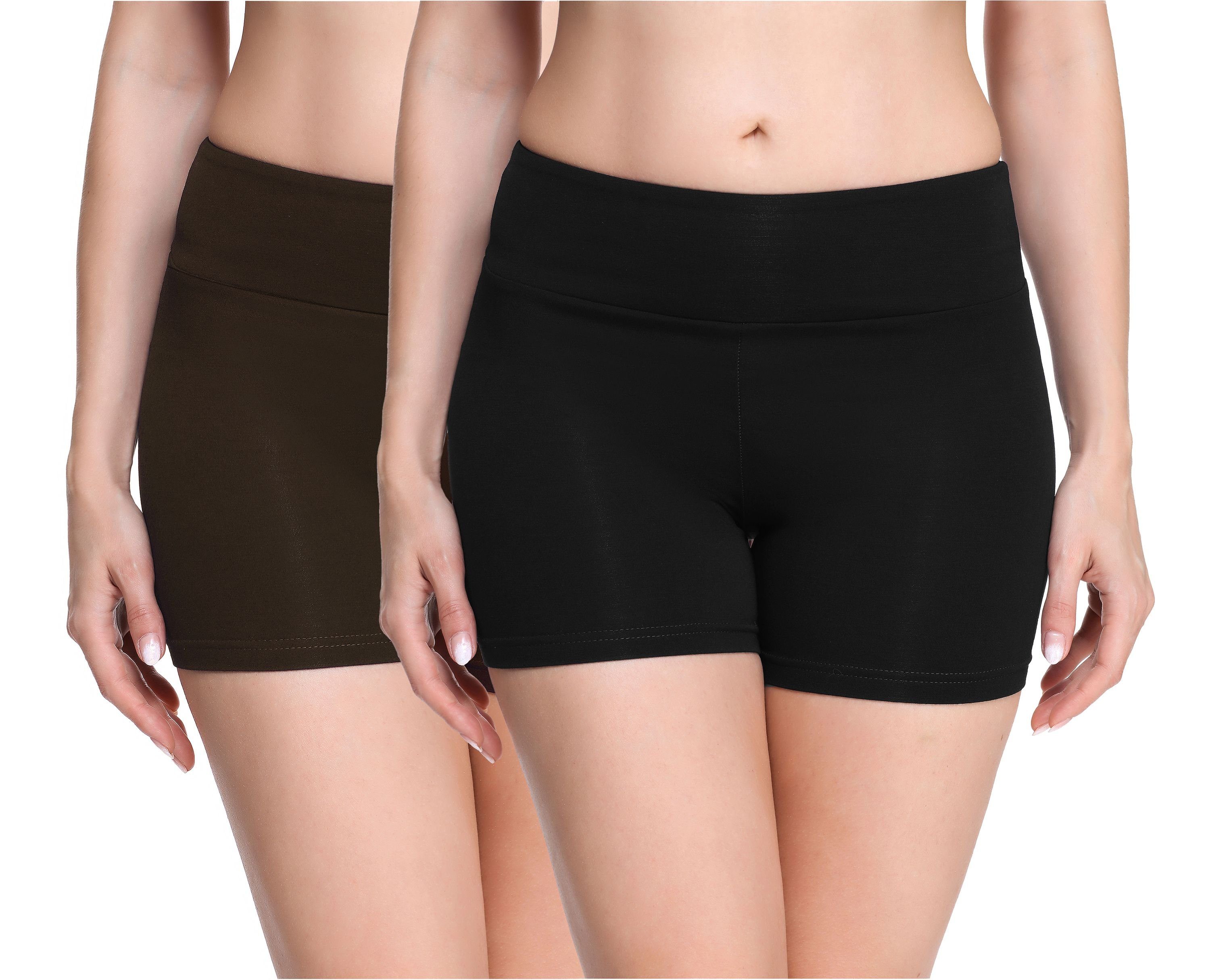 Merry Style Leggings 2Pak Damen Shorts Radlerhose Unterhose Hotpants kurze  Hose MS10-284 (2-tlg) elastischer Bund