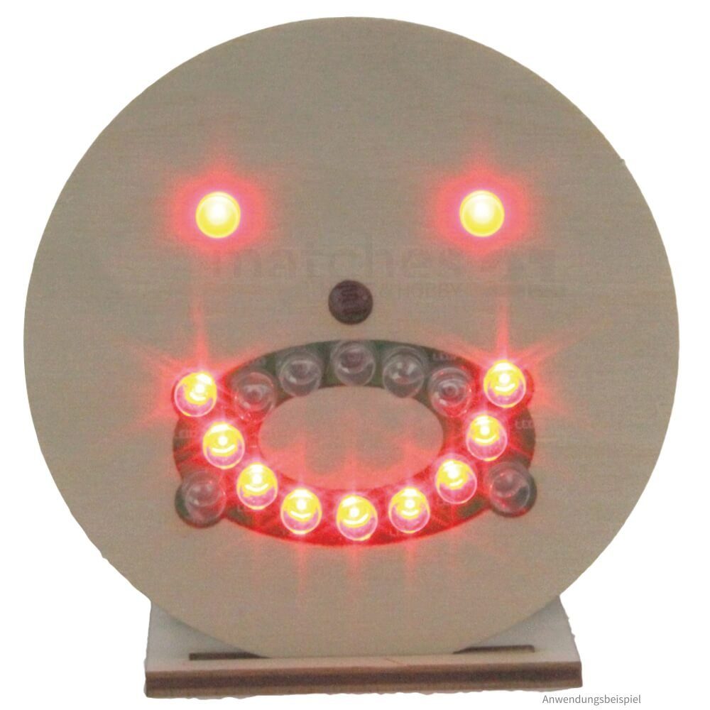 matches21 HOME & HOBBY Holzbaukasten Smiley Gesicht LEDs Löt-Bausatz 8 J.