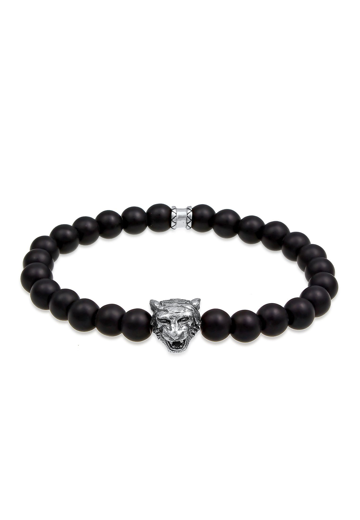 Kuzzoi Armband Herren Tiger Onyx Schwarz 925 Sterling Silber