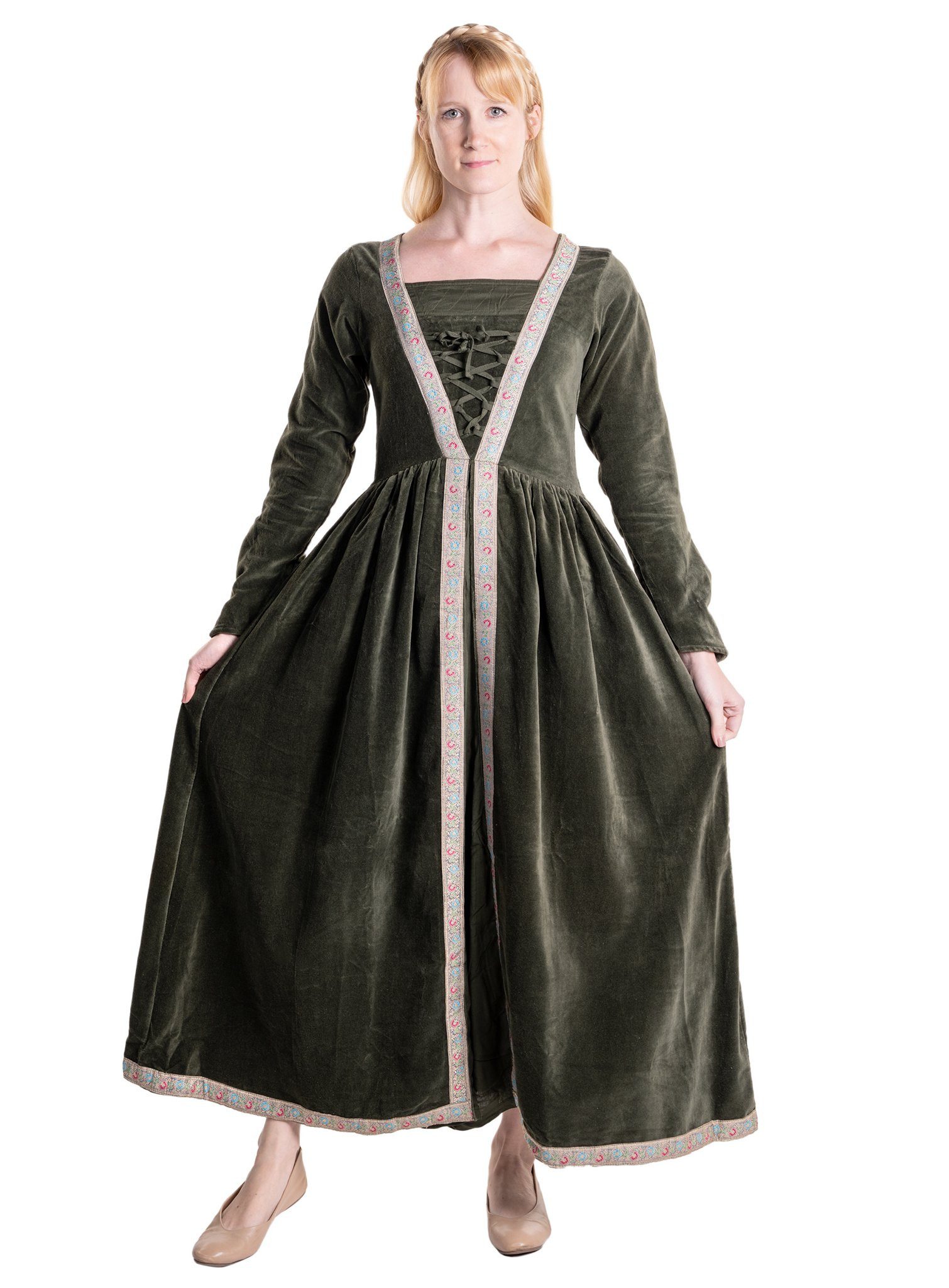 Metamorph Hexen-Kostüm Zauberin Samtkleid grün, Hochwertige und authentische Mittelalterkleidung zu unschlagbar günst