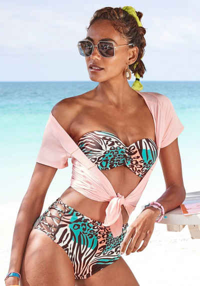 Venice Beach Highwaist-Bikini-Hose Maia mit trendigem Druck