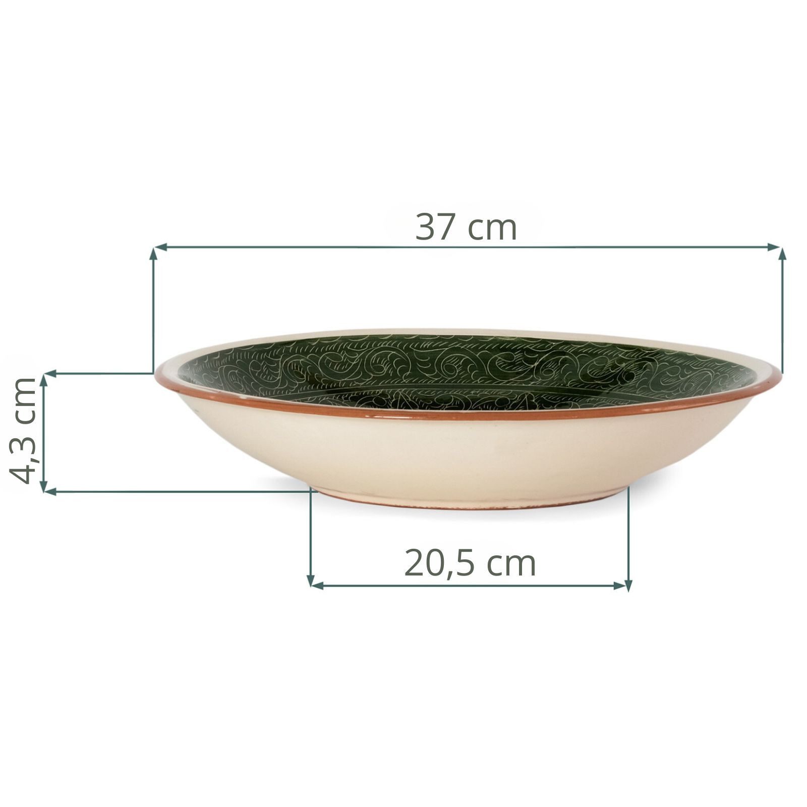 4BIG.fun Dekoteller Usbekischer Rischtan Lagan Ø37 cm Oriental Ljagan (Kera günstig online kaufen