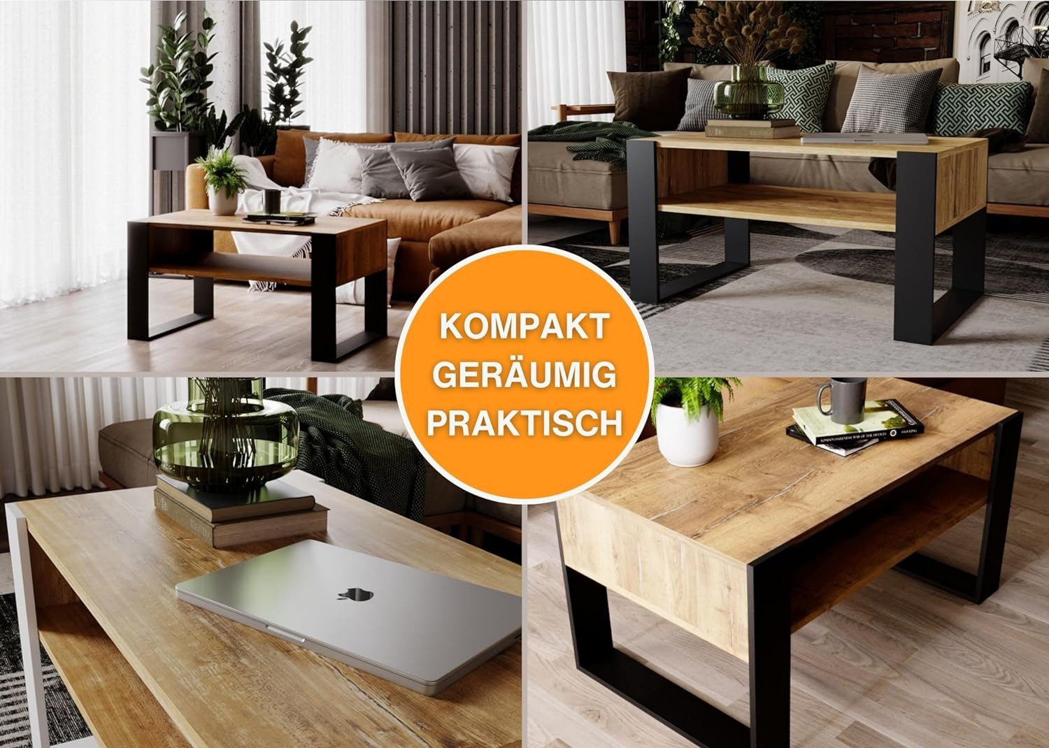 CraftPAK Wohnzimmertisch Wohnzimmer Tisch KARO92 Couchtisch günstig online kaufen