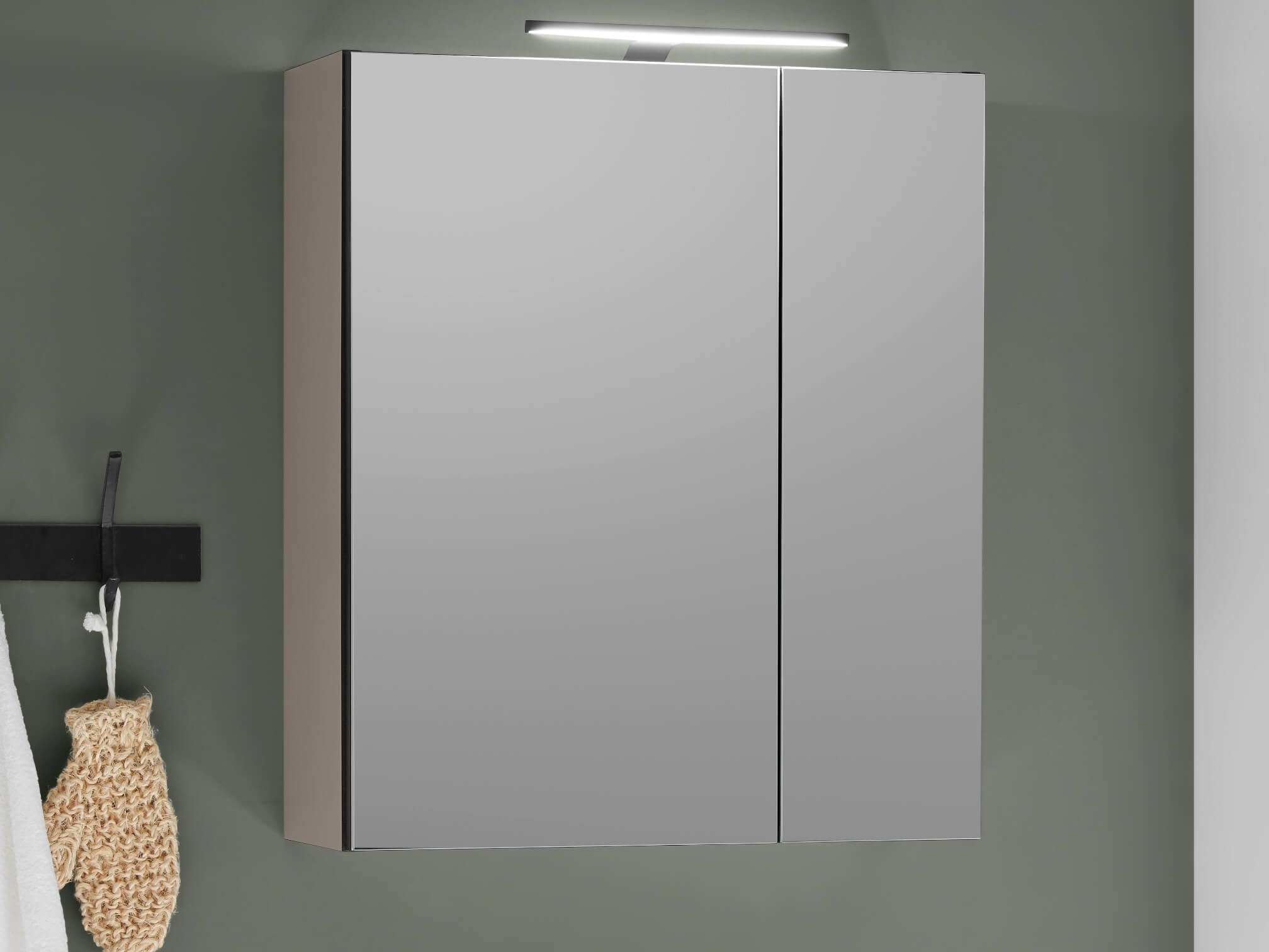 moebel-dich-auf Badezimmerspiegelschrank VENEZIA (Badezimmer Spiegelschrank in kaschmir 60 cm breit)