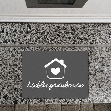 Fußmatte Lieblingszuhause Fußmatte in 35x50 cm ohne Rand mit Haus und Herz, speecheese