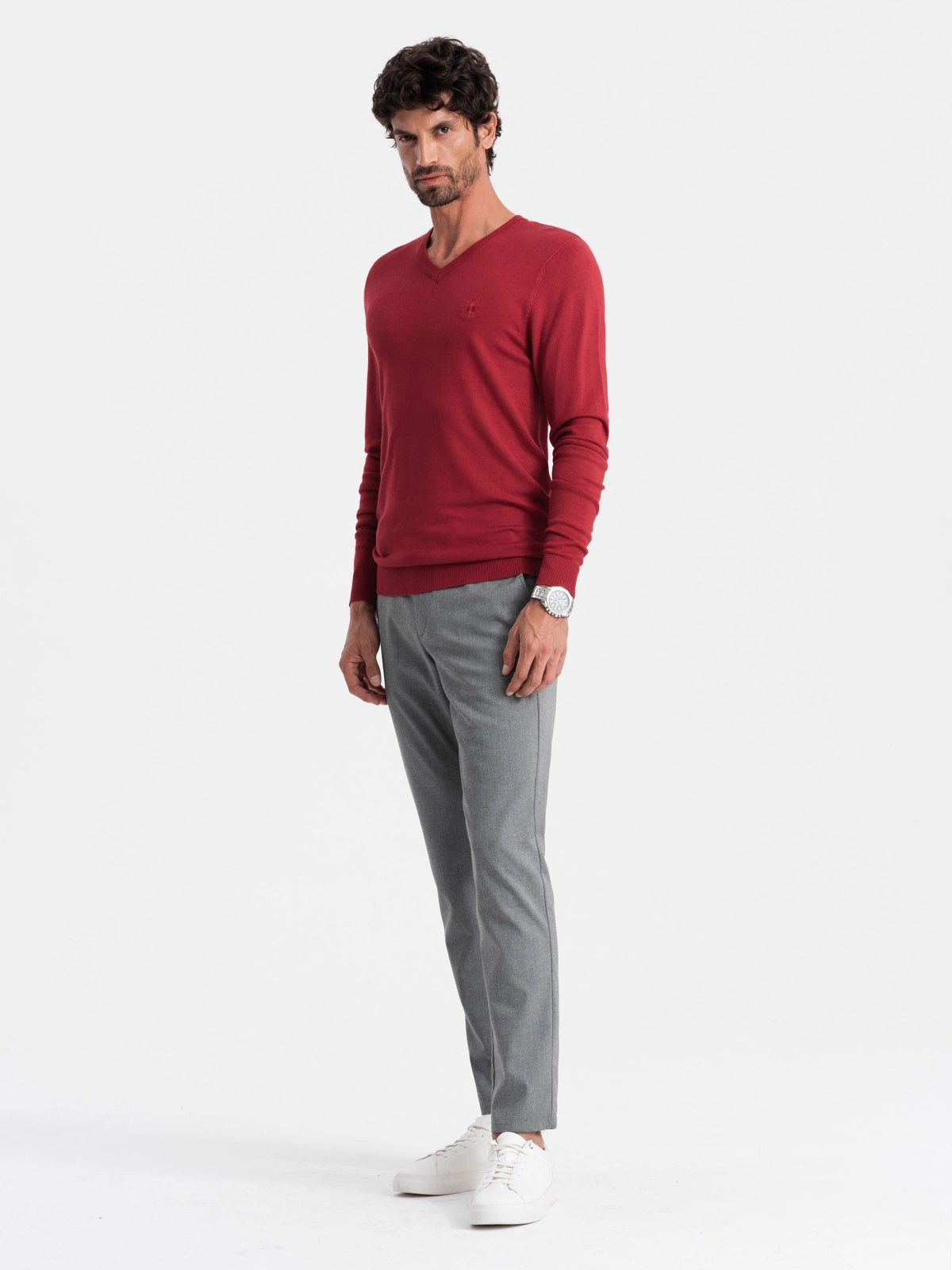 OMBRE V-Ausschnitt-Pullover Eleganter Herrenpullover mit V-Ausschnitt