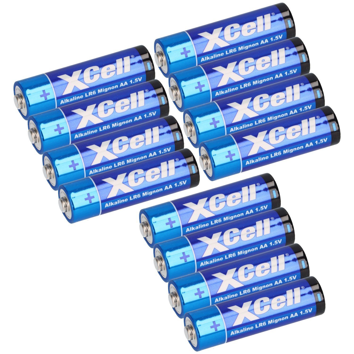 XCell 12x XCell 3x 4er Folie AA LR6 Mignon Super Alkaline Batterie Batterie