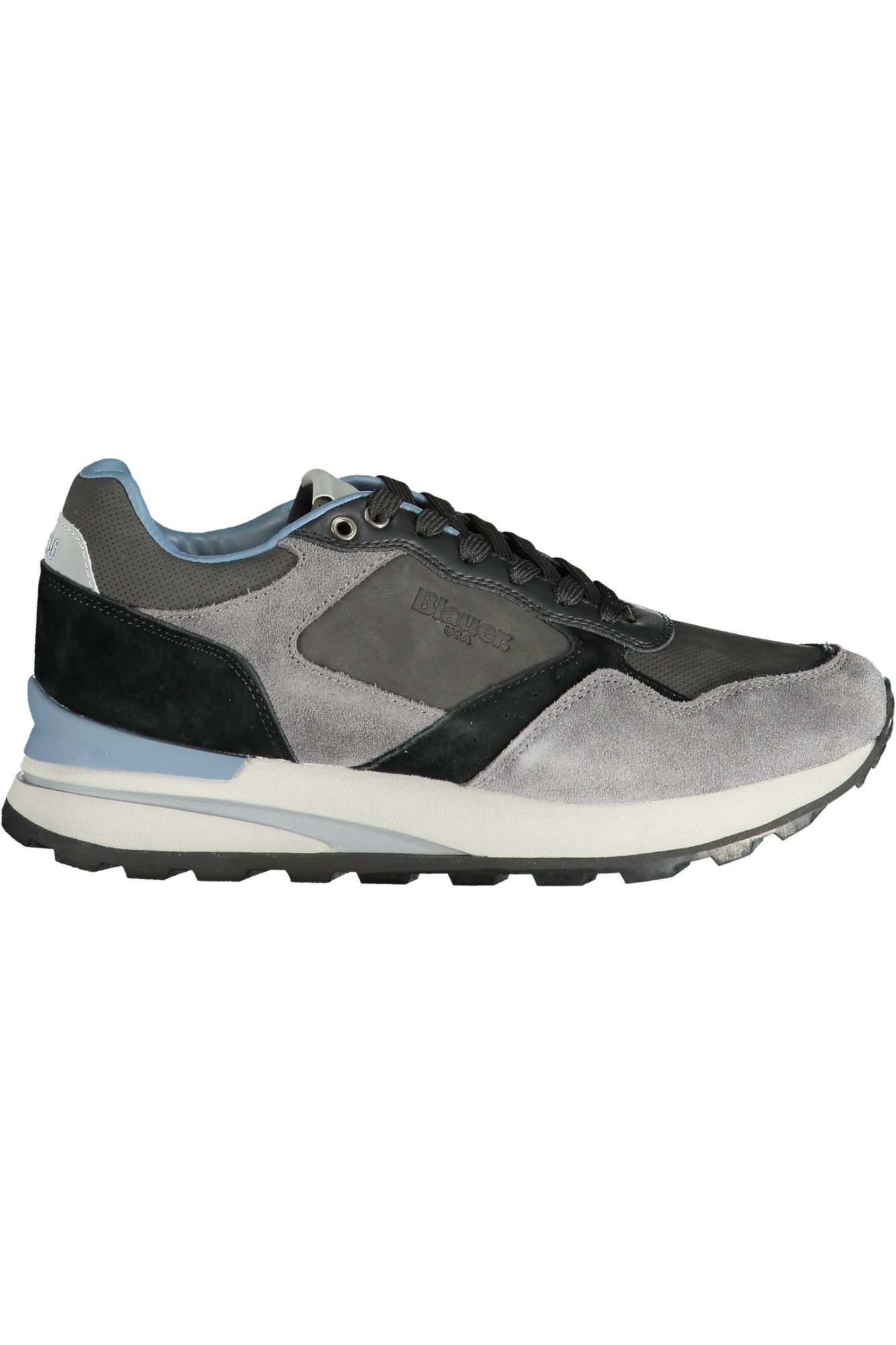 Blauer Sneaker Grauer Herren-Sportschuh mit Kontrasten und