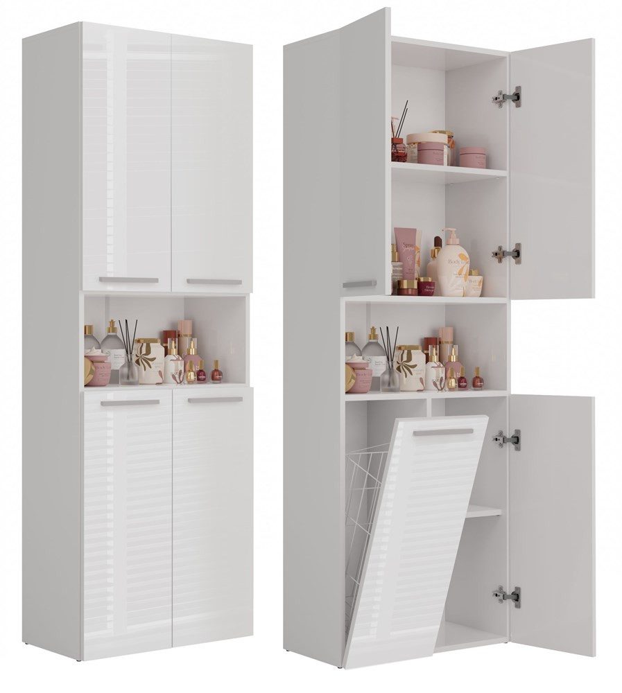 MAGOWA Badkommode Badezimmerschrank - Stilvolle Ordnung für Ihr Bad, Höhe: 174 cm - Breite: 60 cm - Tiefe: 30 cm