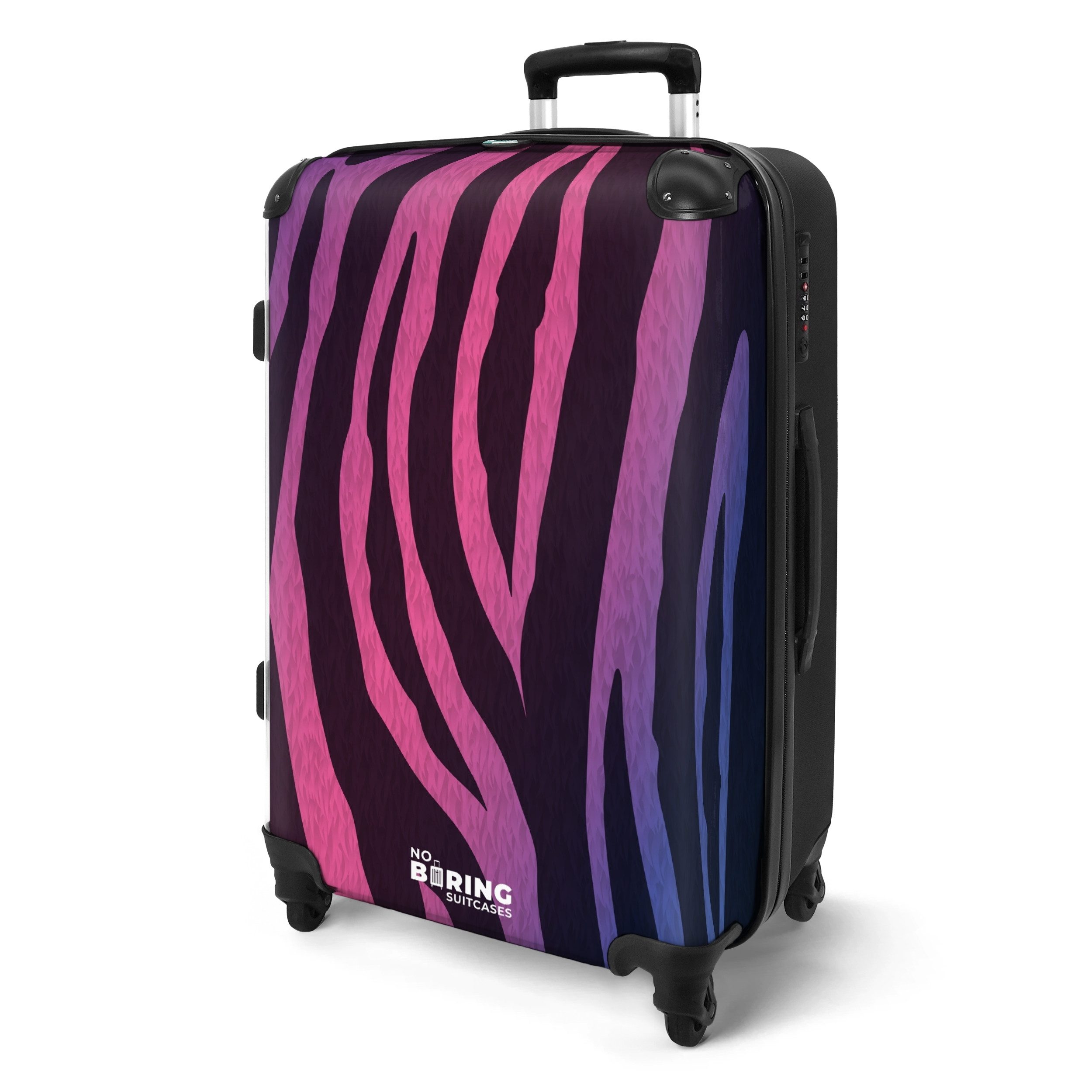 NoBoringSuitcases.com© Hartschalen-Trolley Zebramuster mit rosa und günstig online kaufen