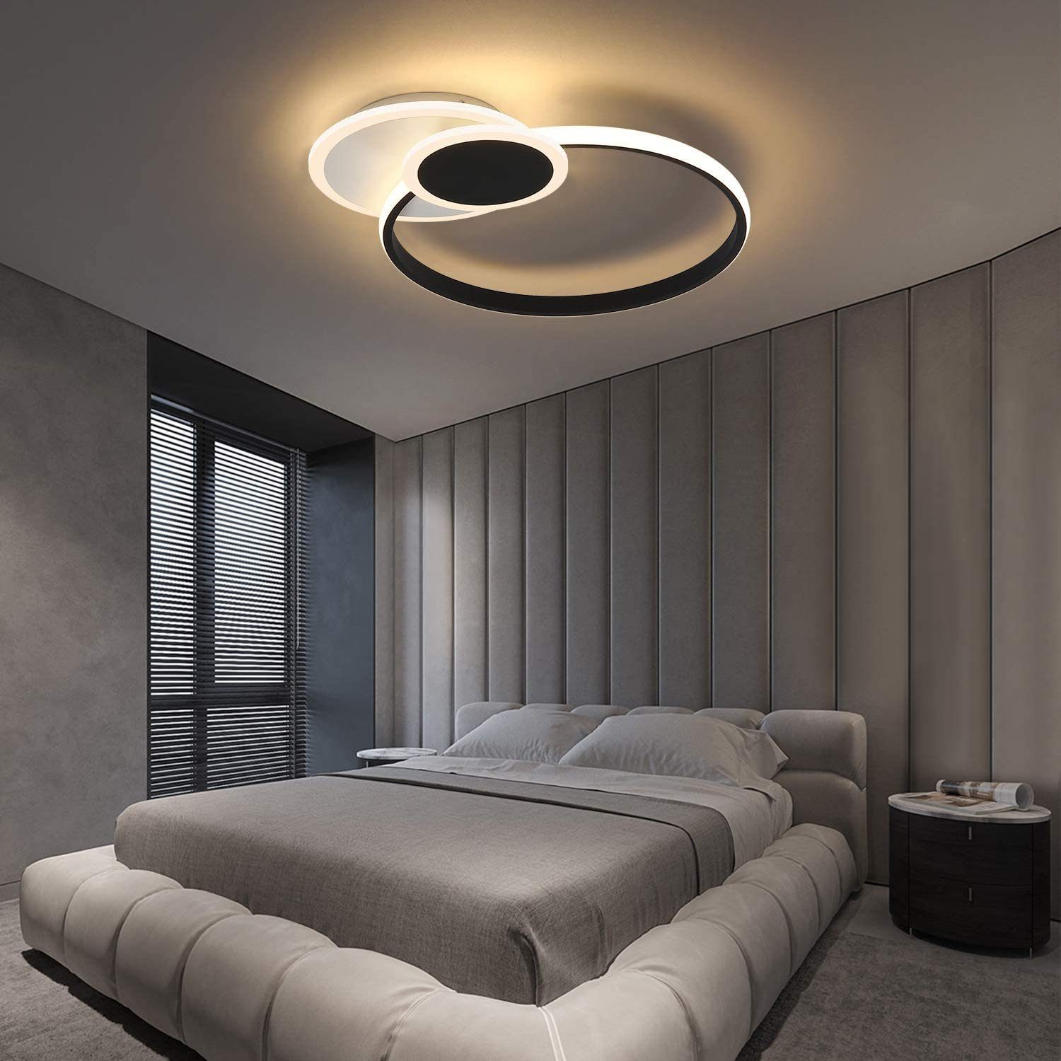 Dimmfunktion, Fernbedienung Büro LED Ring integriert fest Deckenleuchte 39W Ess- Schlaf- Flur, ZMH Design Wohnzimmer LED