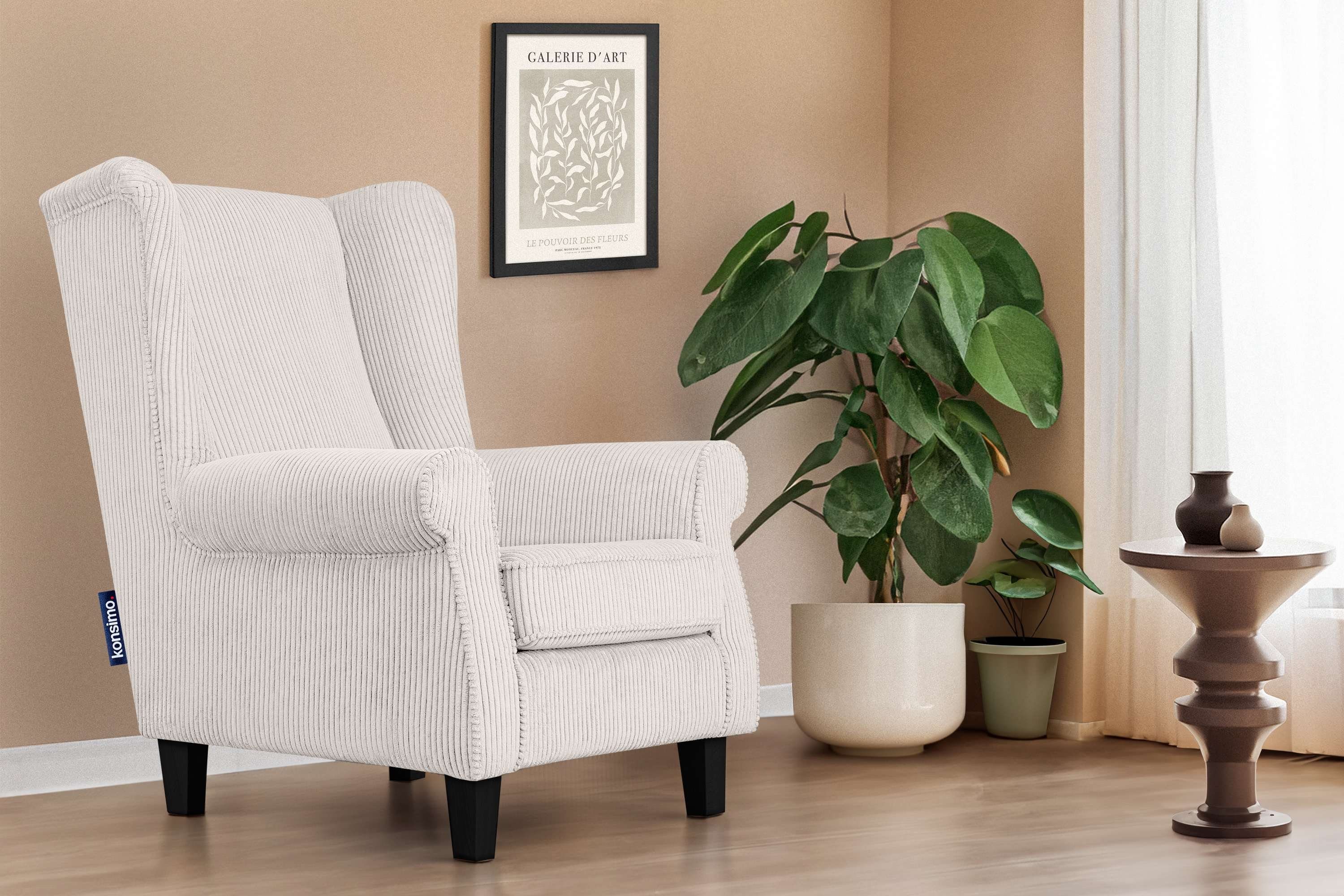 KONSIMO® Ohrensessel MILES Gepolsterter Sessel, mit günstig online kaufen
