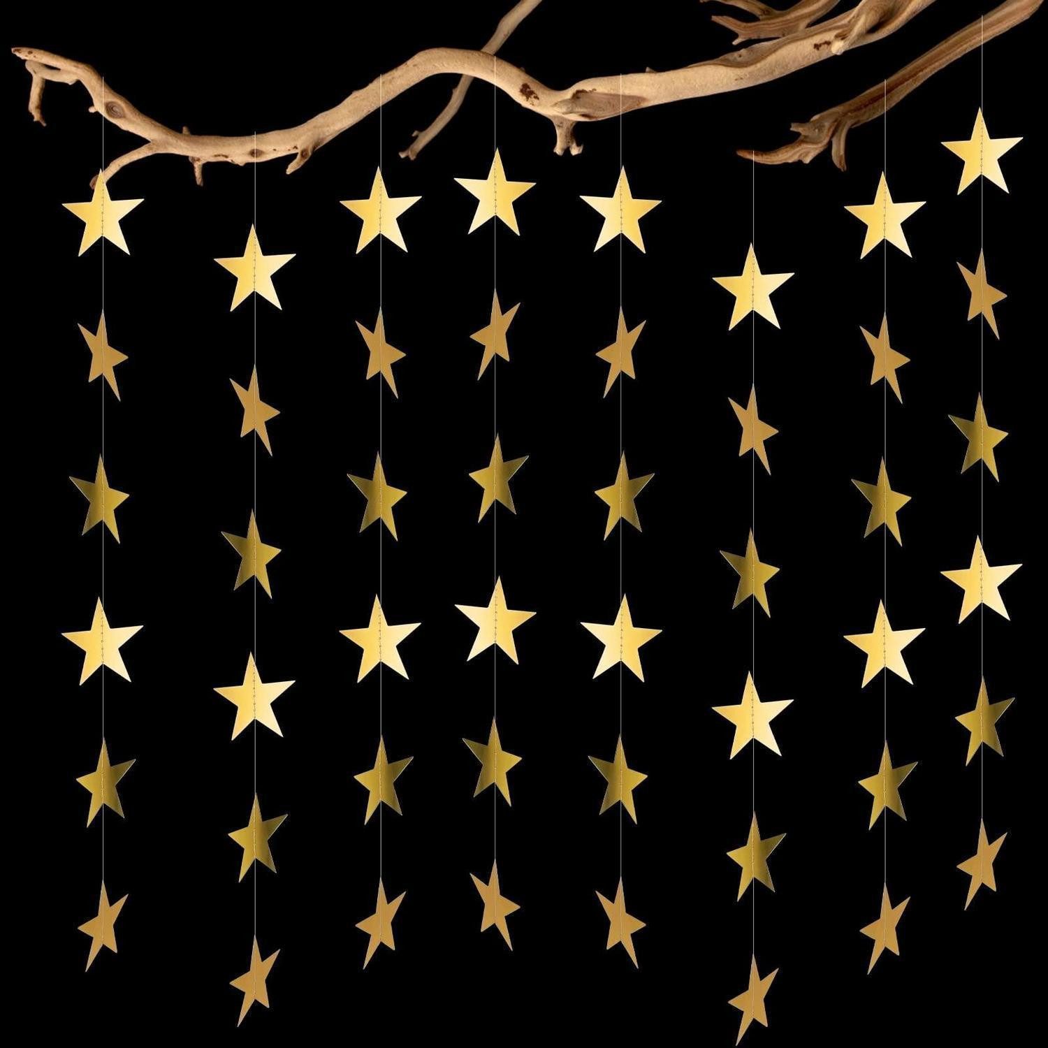 LuxusKollektion Girlande Sternengirlande Gold 3x4m Glitzer