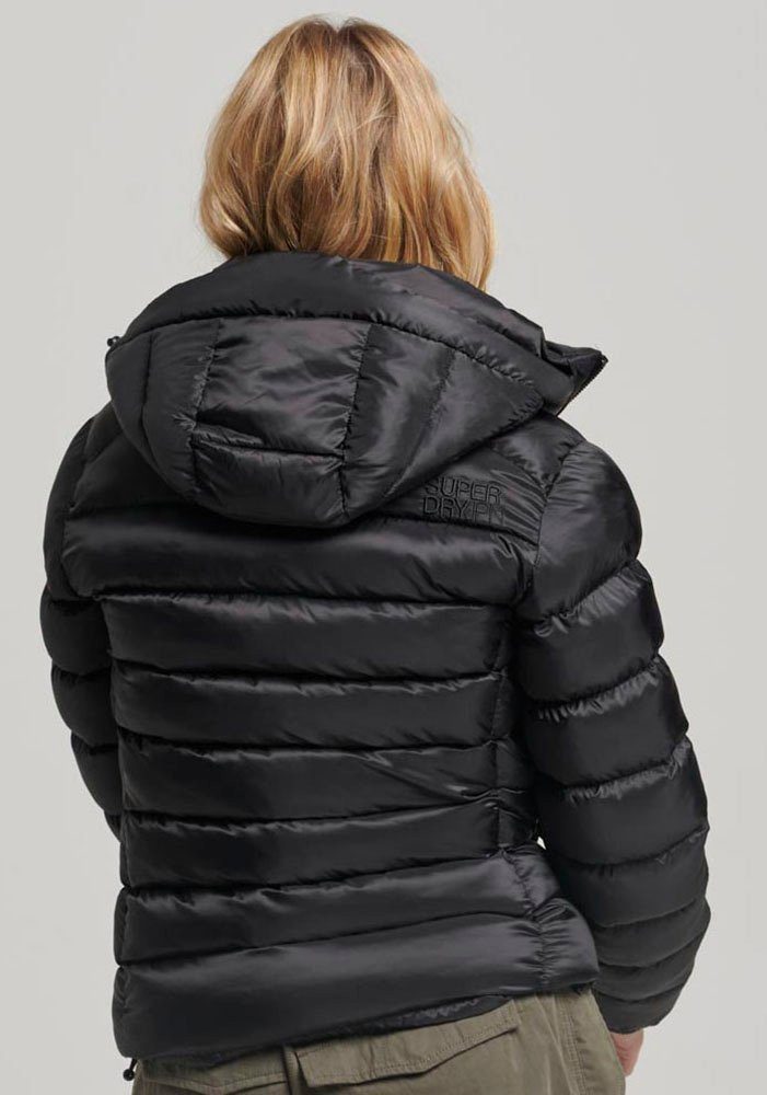 Black Superdry Steppjacke FUJI PADDED HOODED JACKET