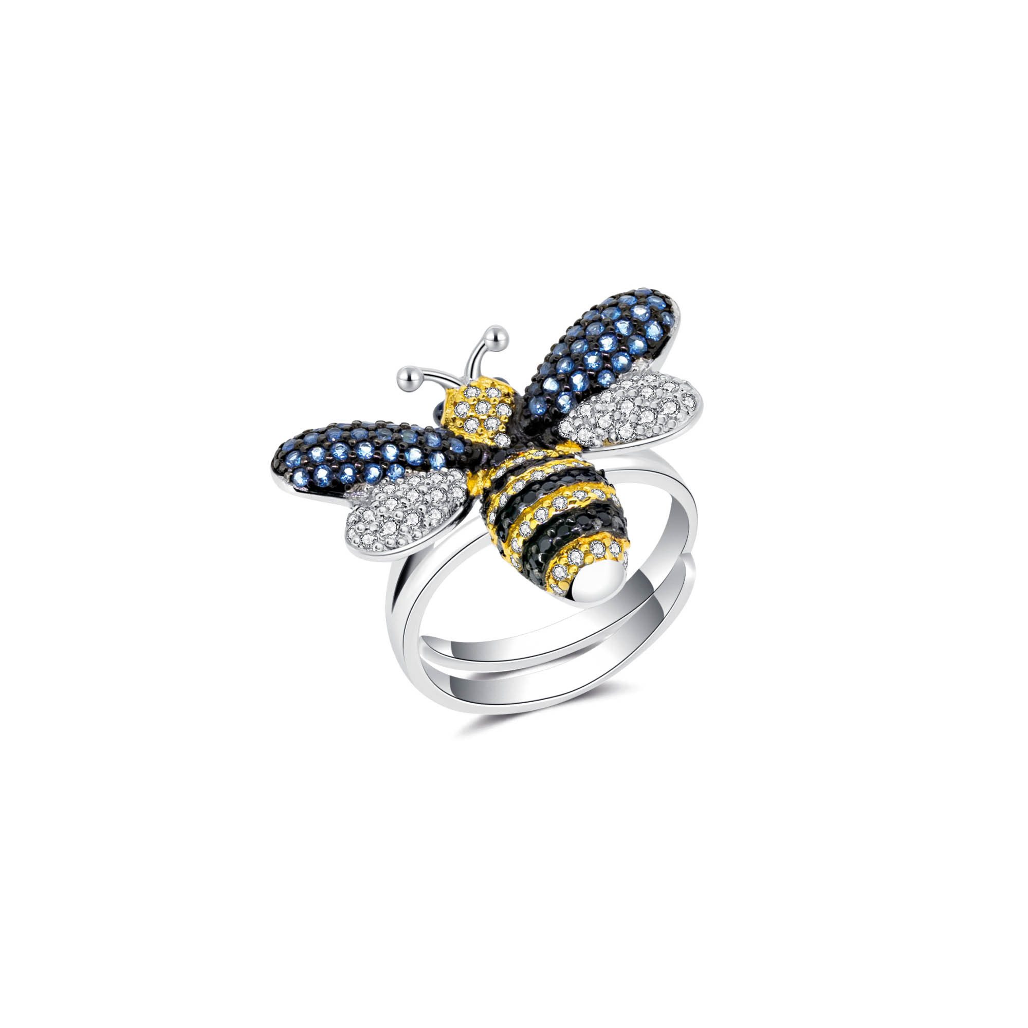 Seinerzeit FLORA & FAUNA Silberring Hunny Bienen Ring, Schmuck aus 925 Sterling Silber (Vom Wald inspirierter Damenschmuck mit liebevoll gestaltetem Natur- und Tiermotiv – ein besonderer Begleiter im Alltag und zu besonderen Anlässen, 1-tlg., inkl. Gesche