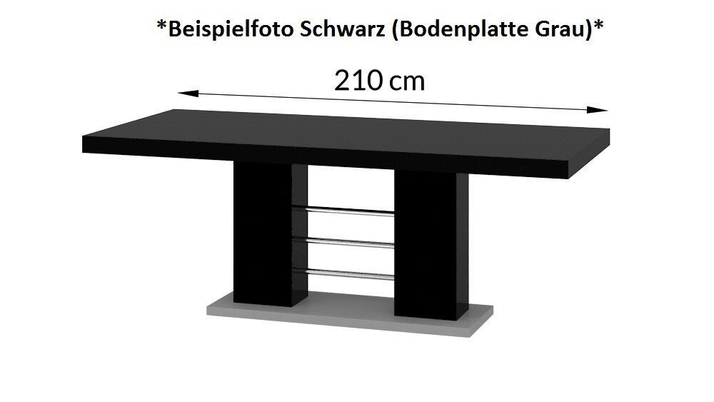 bis - designimpex ausziehbar Esstisch Weiß / Hochglanz Hochglanz HE-111 Grau cm Hochglanz Design 260 160 Weiß Grau