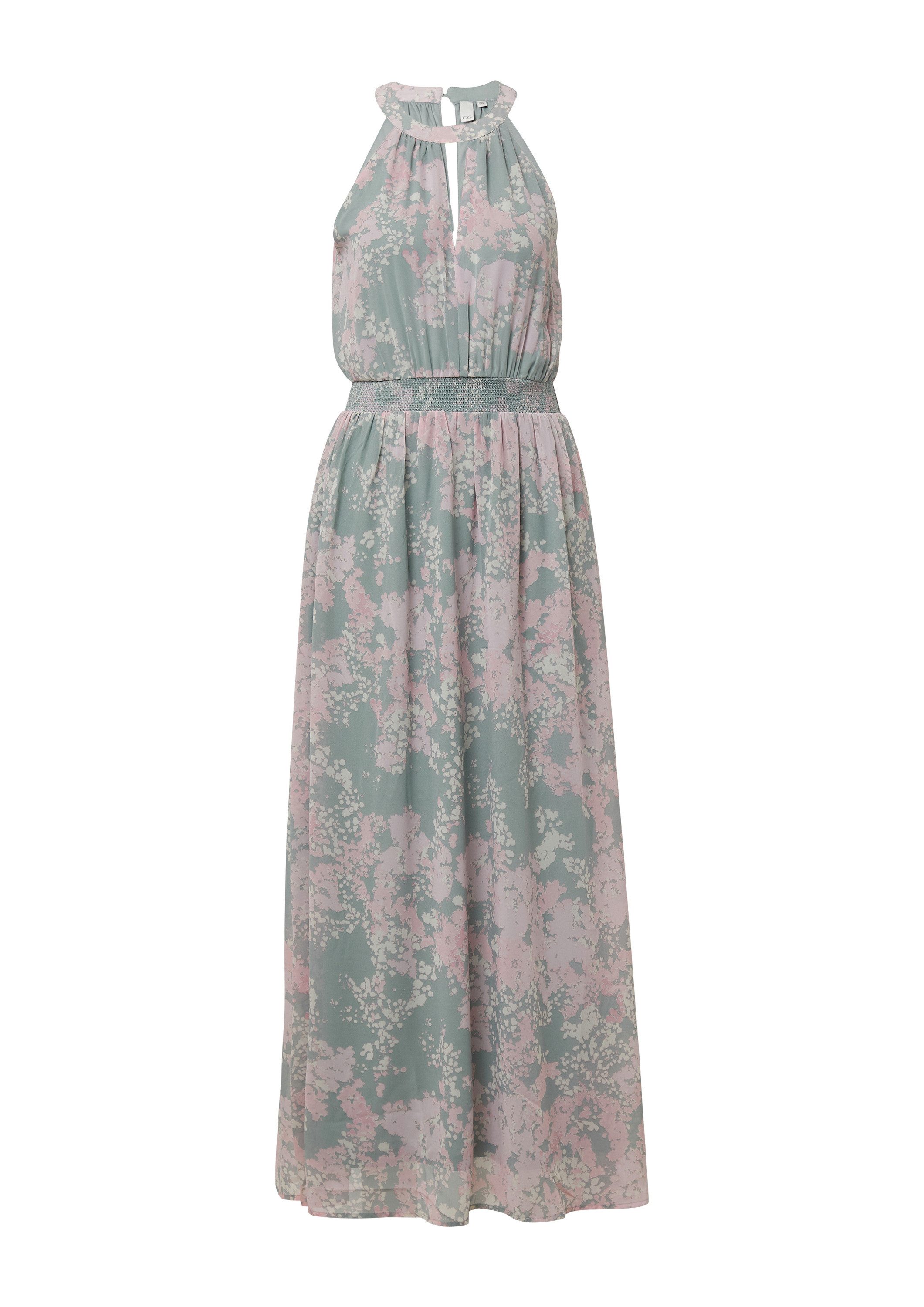 QS Maxikleid Kleid Langes Chiffonkleid mit Smok-Detail günstig online kaufen