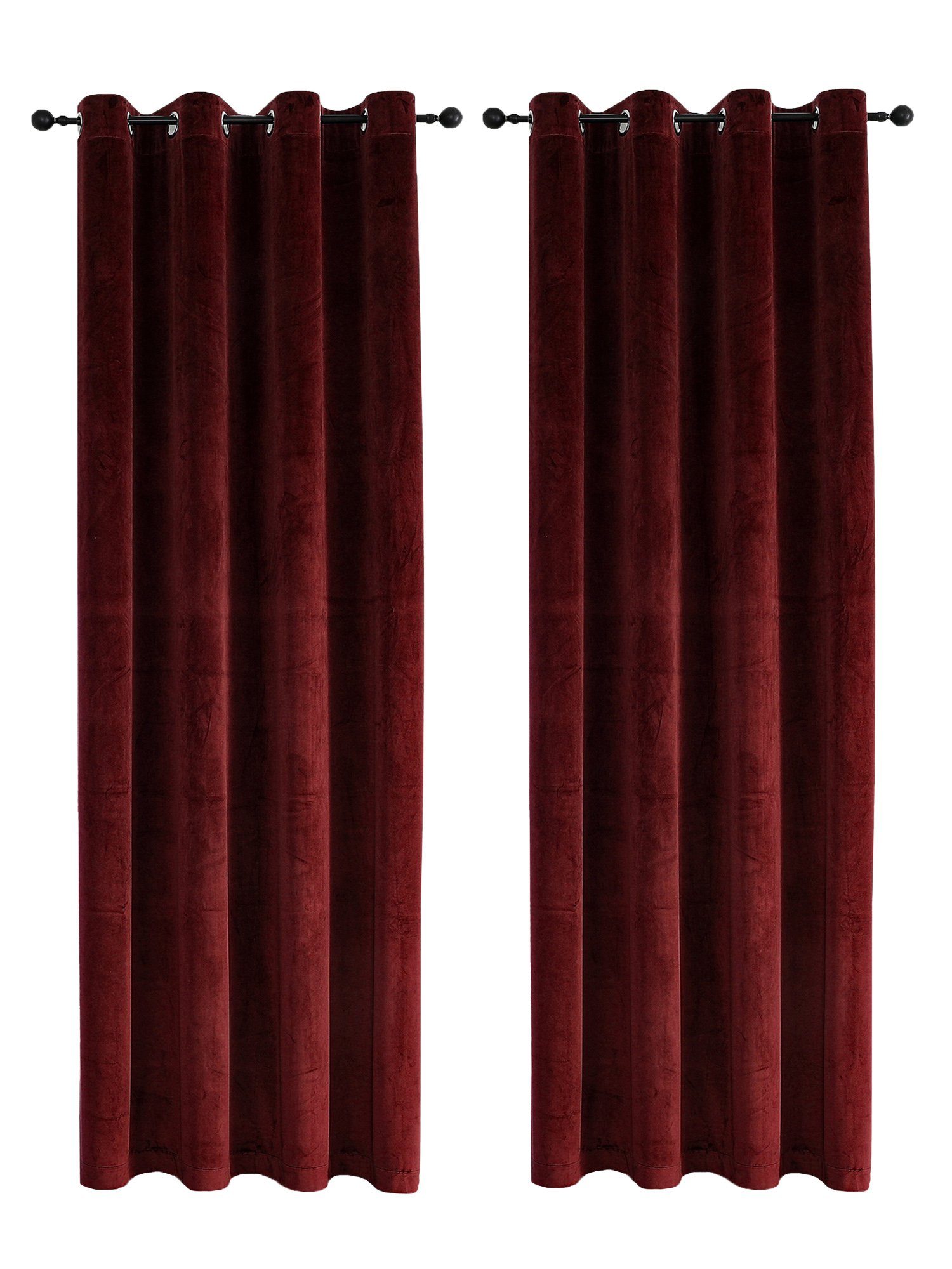 Haus und Deko Gardine Vorhang 2er Set Ösen Verdunkelung 140x245 cm Samt weich blickdicht (2 St), Ösen, Polyester