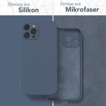 EAZY CASE Handyhülle TPU Hülle für Apple iPhone 12 Pro Max 6,7 Zoll, Handy Softcase mattierte Silikonhülle Back Cover Soft Blau / Petrol