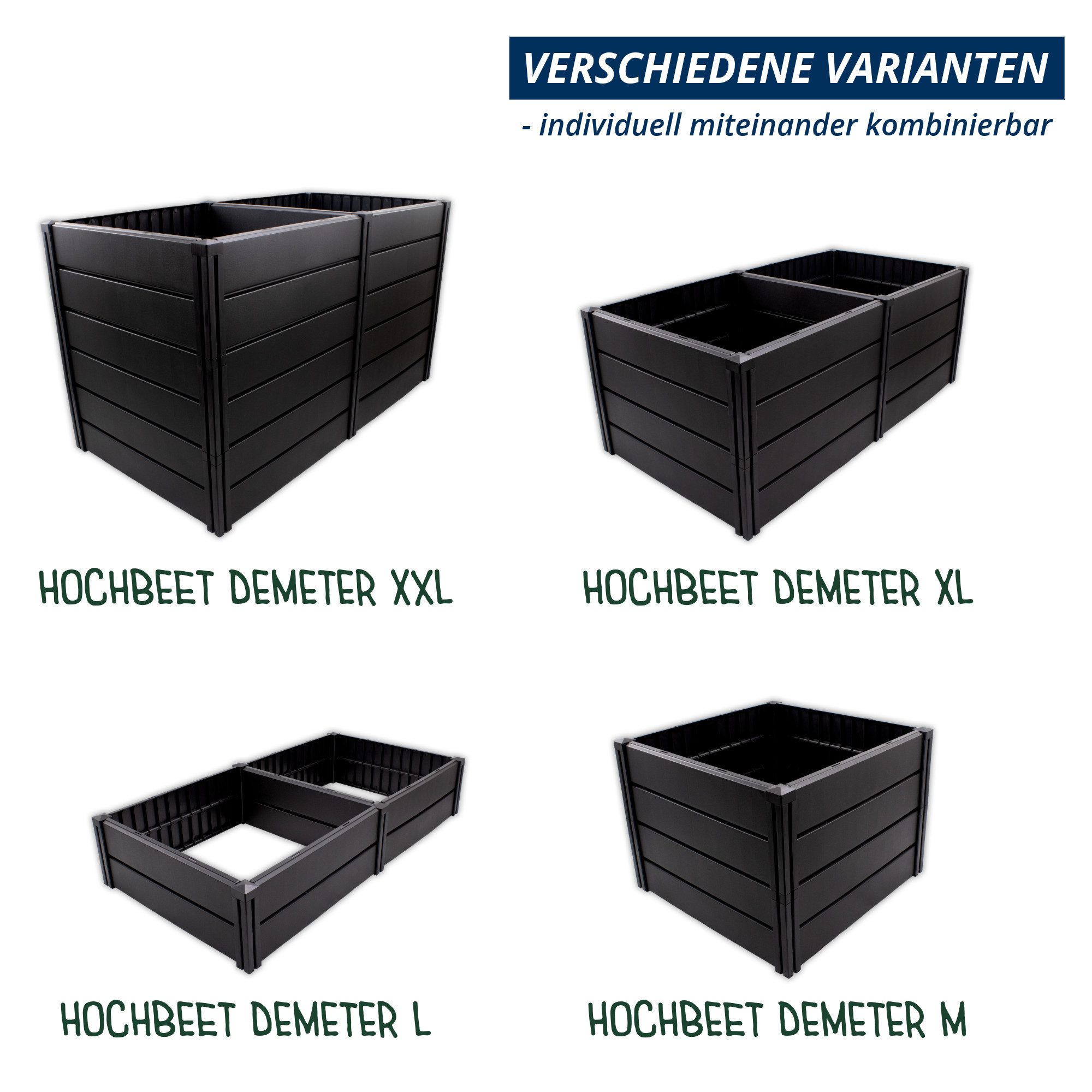KHW Hochbeet Demeter XXL (Spar-Set), platzsparende Bauweise, erweiterbar, BxTxH: 158x82x92 cm