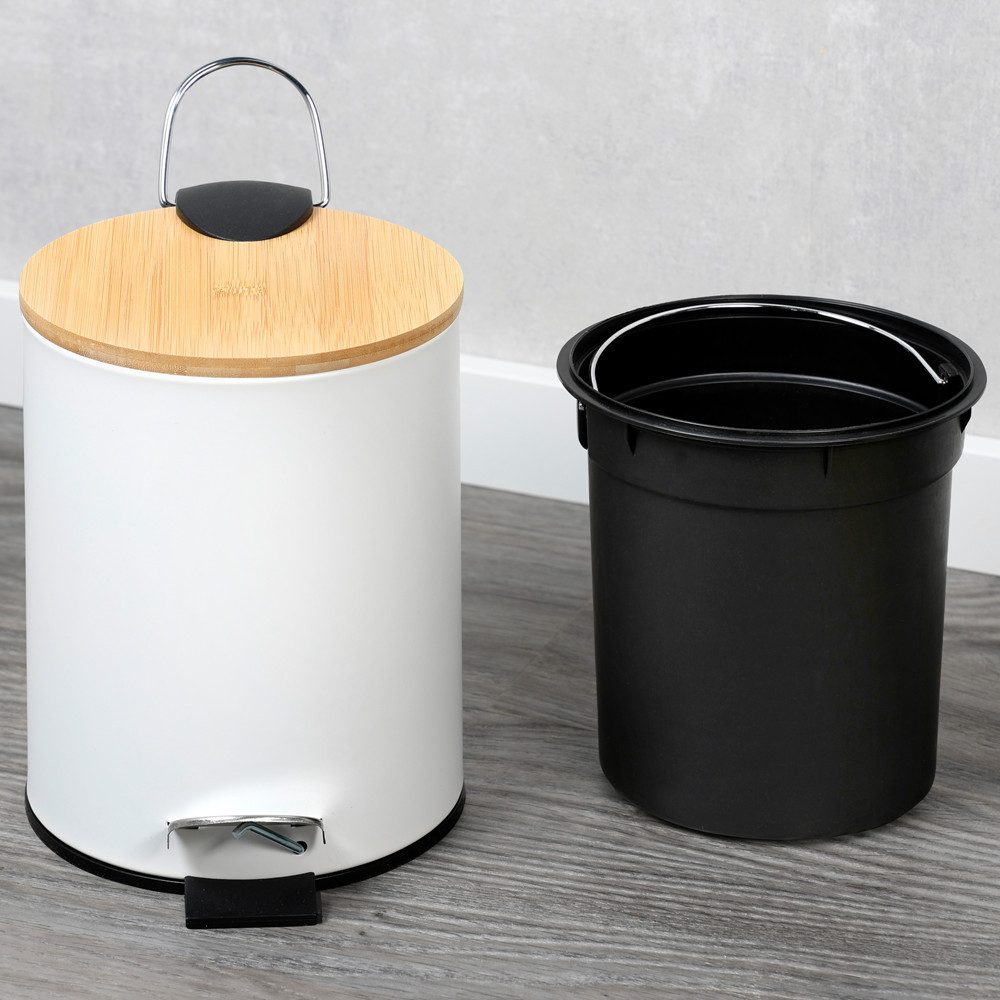 KESPER® Kosmetikeimer Mülleimer Bambus, FSC® zertifiziert, 3l, inkl. Inneneimer, Deckel mit Soft-Close