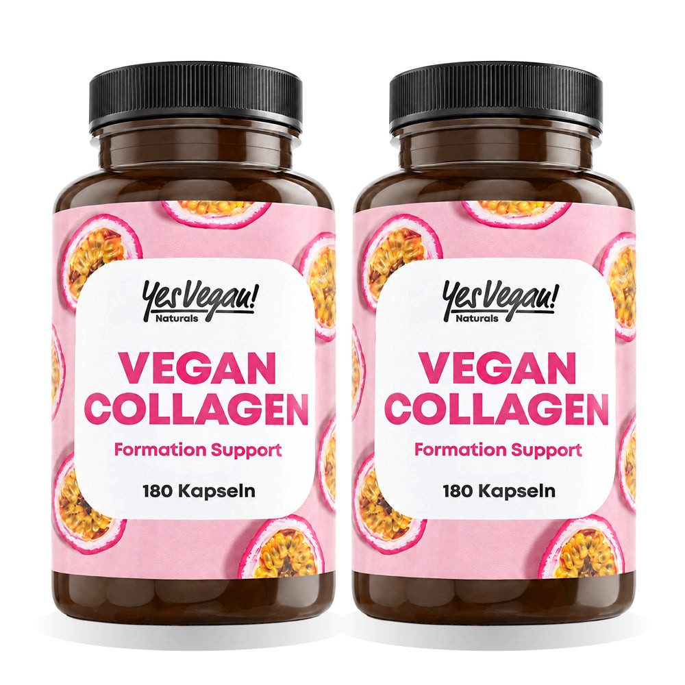 Yes Vegan Vegan Collagen, Kollagen Alternative mit Vitamin C Kapseln, 2 er Spar-Set à 180 St., vegan, laktosefrei, glutenfrei