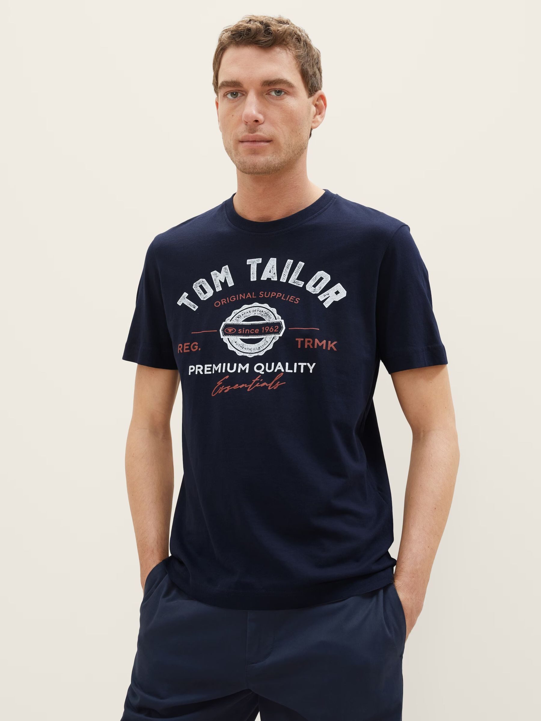 TOM TAILOR T-Shirt Logo 2-er Pack Kurzarm Set mit Logo Print für Herren (2-tlg) T-Shirt mit Logo Print