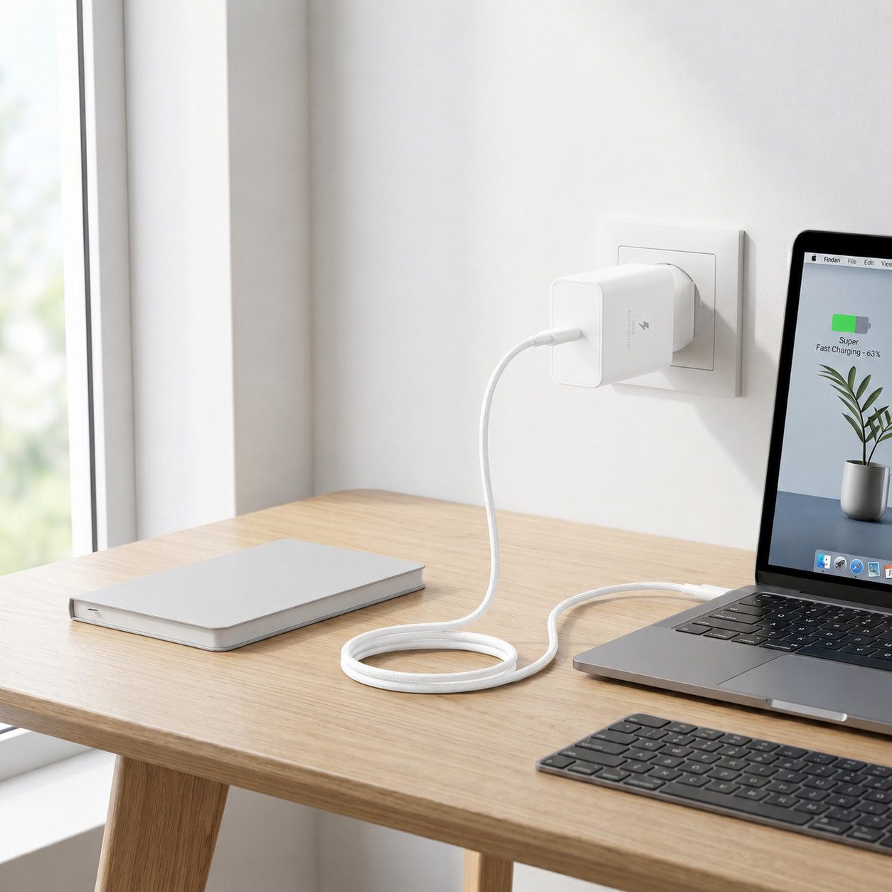 Ventarent 45W USB-C Ladegerät mit 2m Kabel für Samsung Galaxy S26 S25 S24 S23 USB-Ladegerät (3000 mA, Set, 2-tlg., Samsung Z Fold, Z Flip, Galaxy Tab, Google Pi – Bild 5 von 5