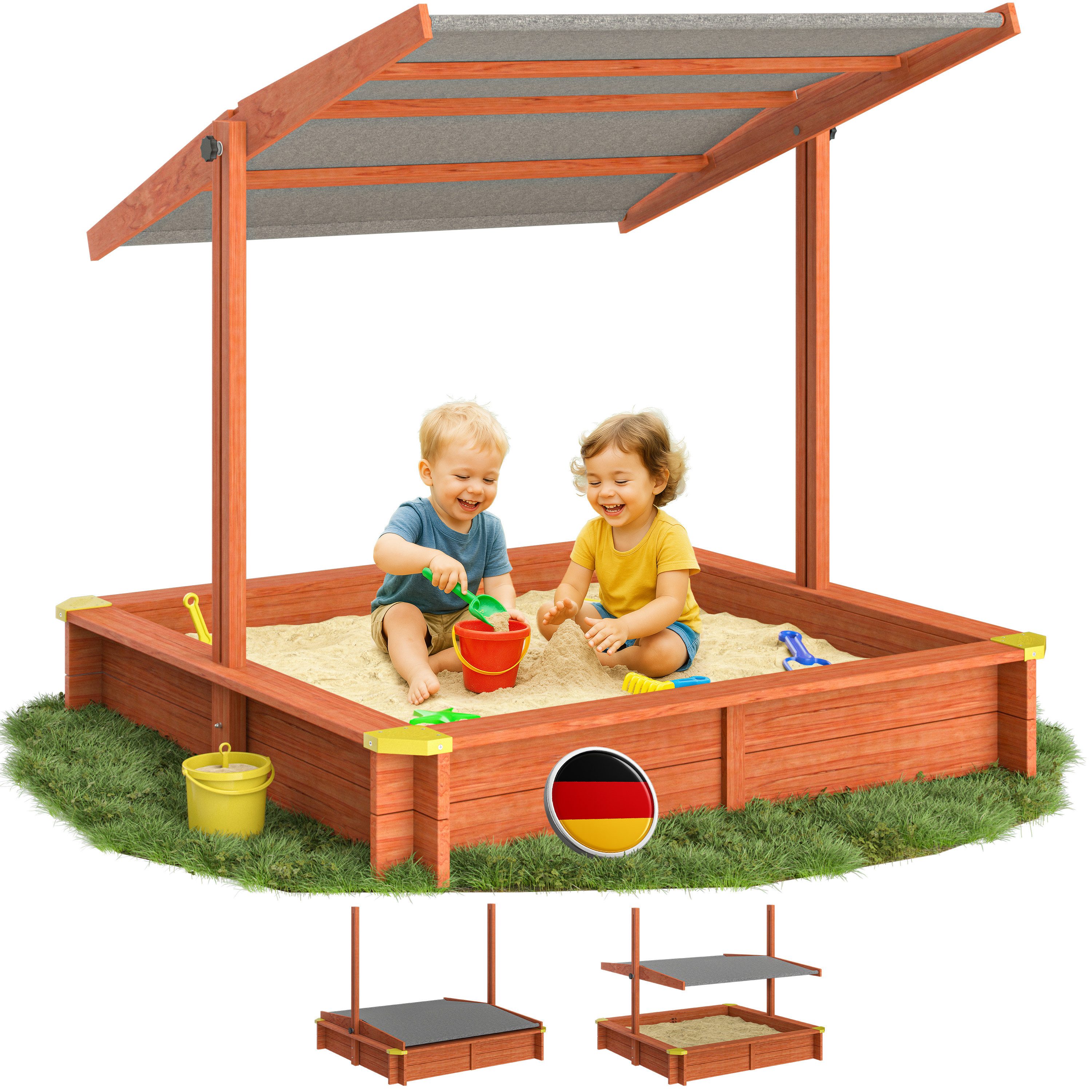 Spielwerk Sandkasten, Max mit Sonnendach 140x140cm imprägniertes Holz Fülls günstig online kaufen