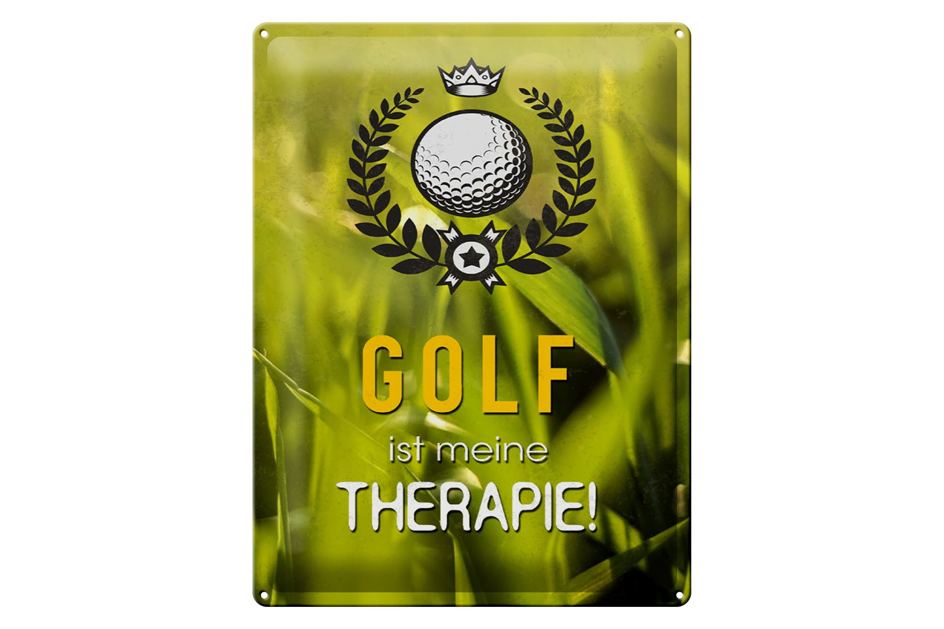Metallschild Spruch 30x40cm Golf ist meine Therapie