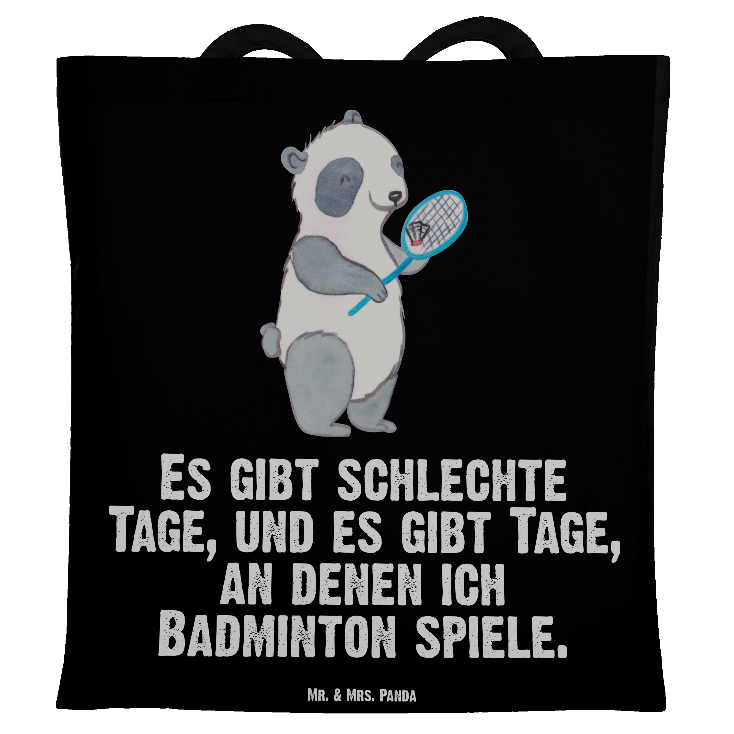 - Badminton Tage Panda (1-tlg) Mr. Sportler, Schwarz Geschenk, Panda & spiel Tragetasche Mrs. Badminton -