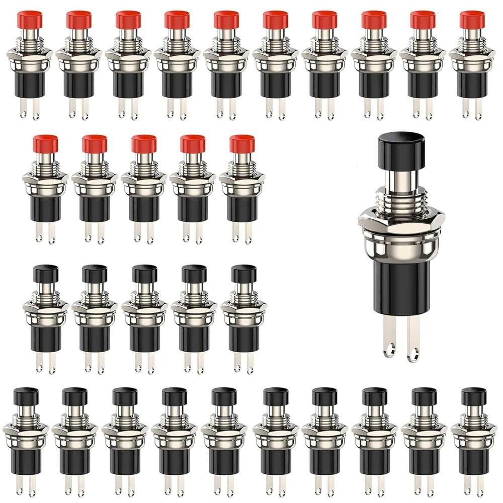 FELIXLEO Schalter Mini Taster Druckschalter 2Pin ON OFF Auto Boot KFZ (45-St)