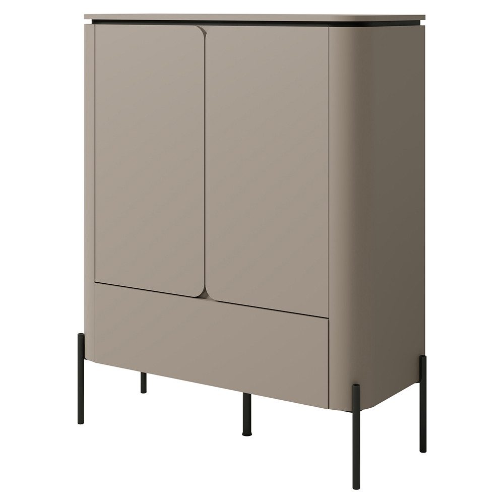 Lomadox Highboard BRONTE-83, in grau beige (greige), Push-to-Open, 98 cm breit