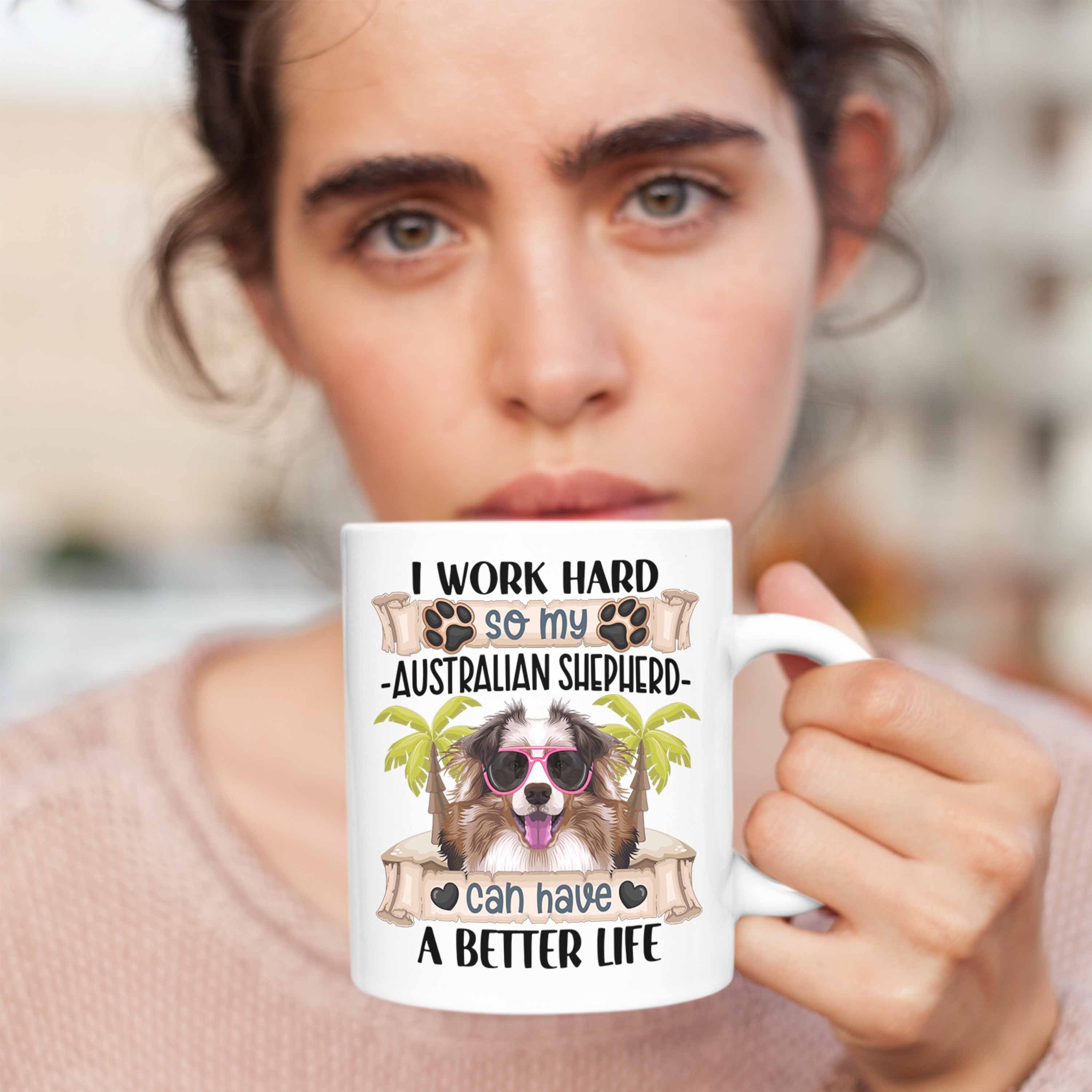 Lustiger Weiss Besitzer Trendation Geschenkid Geschenk Shepherd Spruch Tasse Tasse Australian