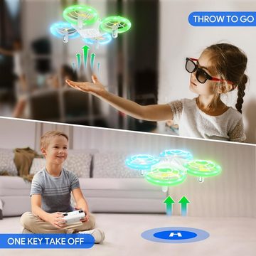 Tomzon Mini Drohne für Kinder, Blauen und Grünen LED Lichter Drohne (Fliege mit Leichtigkeit: 2 Akkus, 3D-Flip, Kopflos-Modus, für Anfänger)