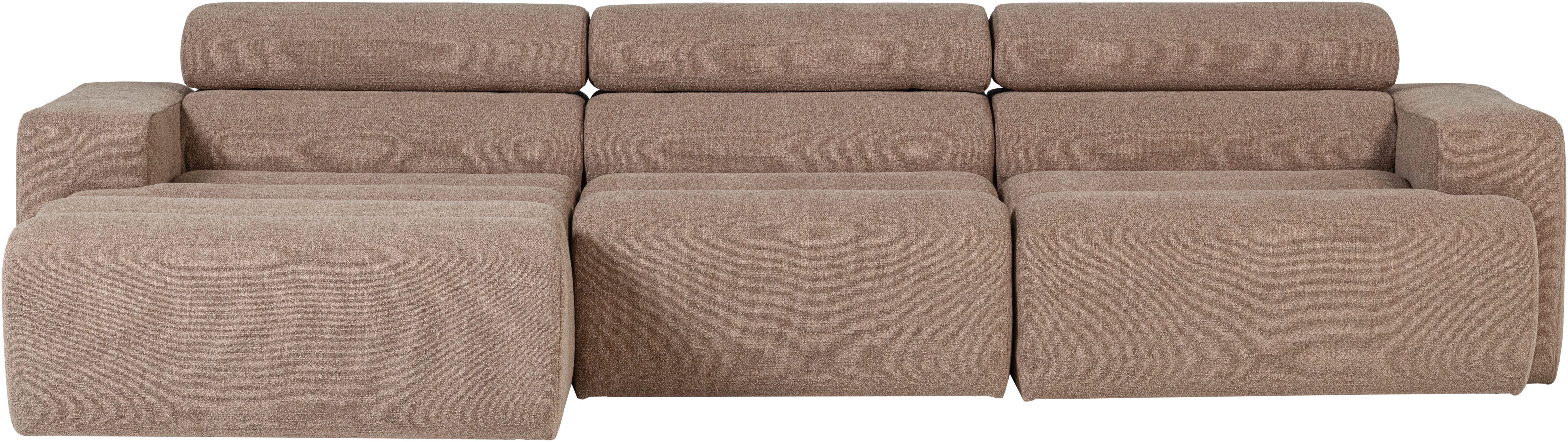 WOOOD Ecksofa Novi Chaiselongue Bezug mit verstellbarer Nackenstütze 300x173x73 cm, Links, Tragkraft 360 kg, Maximale Verschleißfestigkeit, Bouclé-Bezug