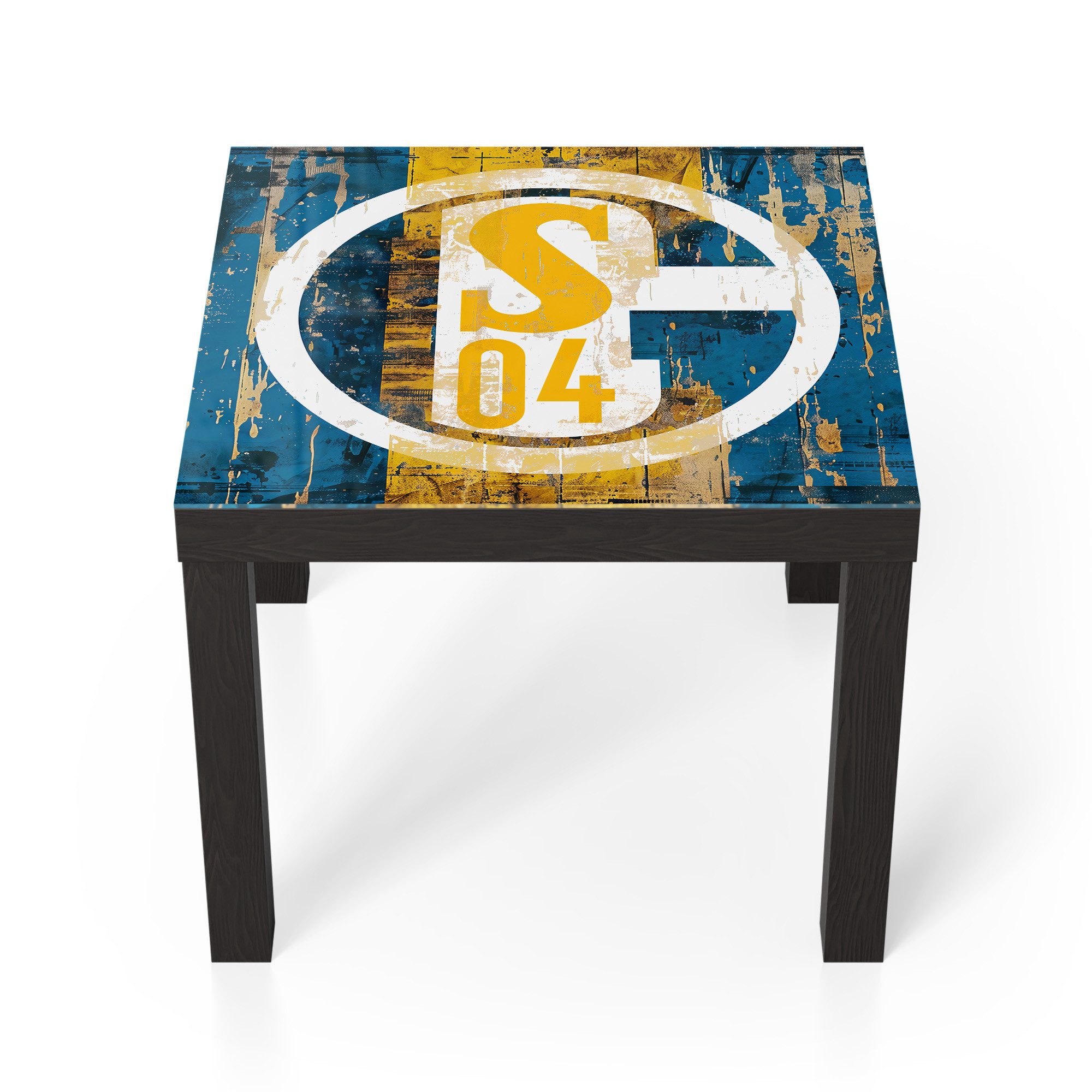 DEQORI Couchtisch 'Wappen Schalke 04', Glas Beistelltisch Glastisch modern