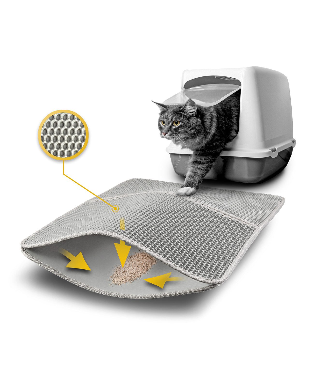 lionto Katzentoilette Streumatte doppellagig, pfotenfreundlich & robust