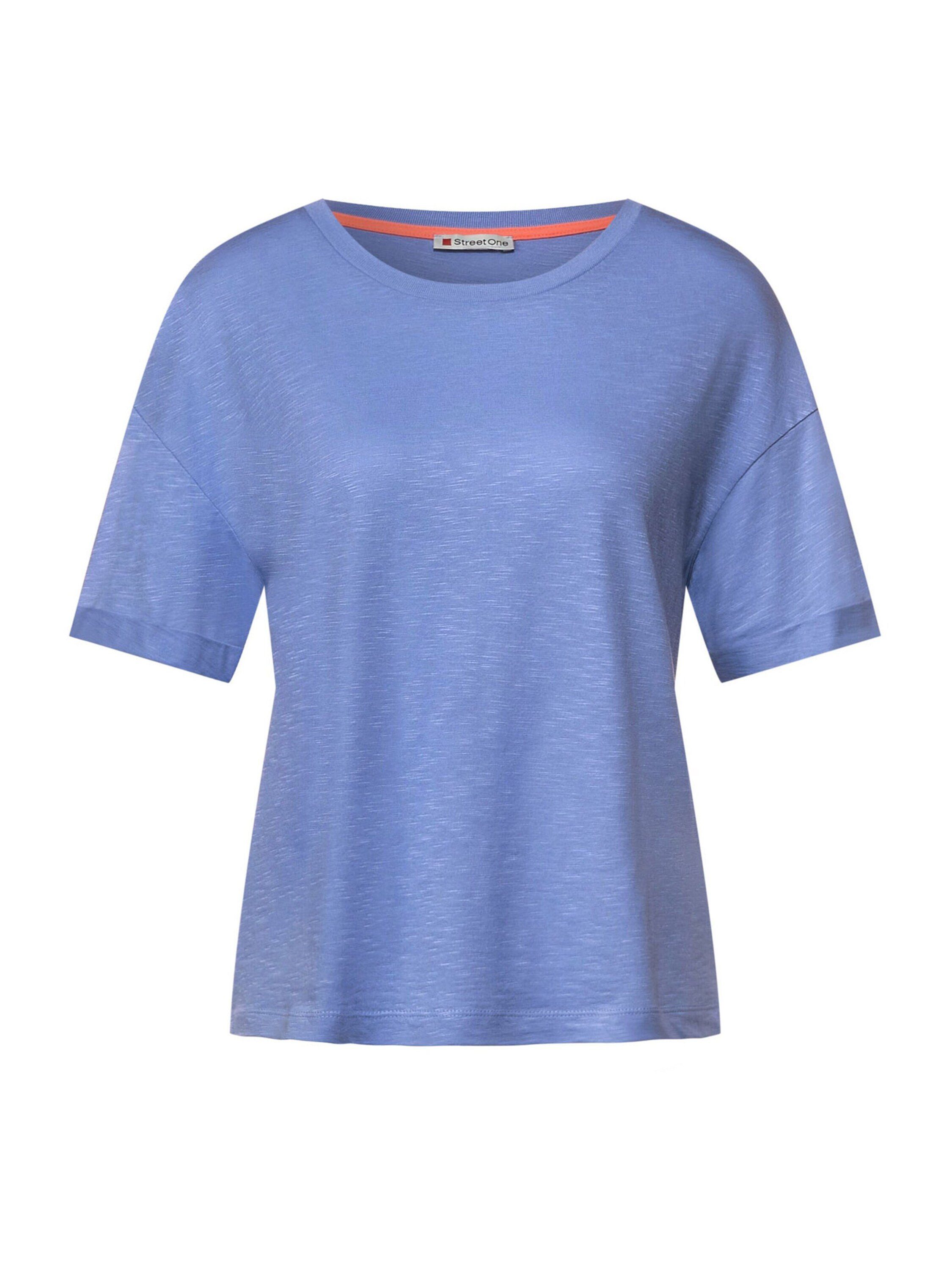 STREET ONE T-Shirt Details blue Plain/ohne delight (1-tlg)