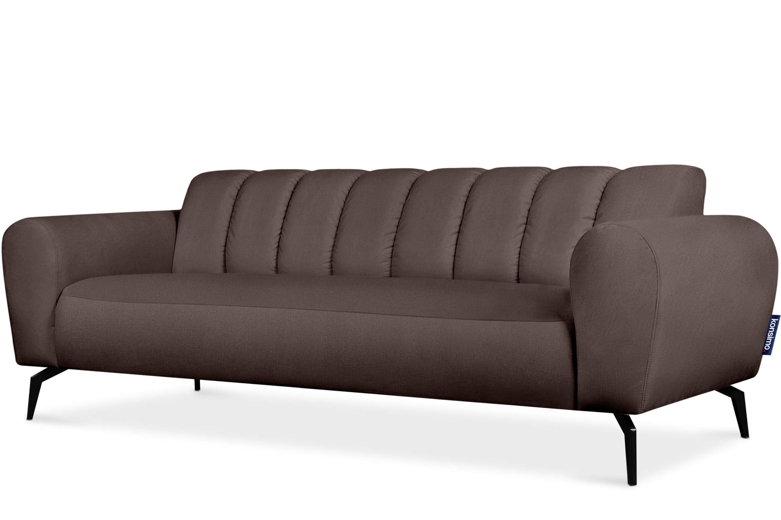mit | Sitzer, braun braun Gewebe Sofa Eigenschaften 3 Konsimo Design, RUBERO wasserabweisenden modernes Sofa