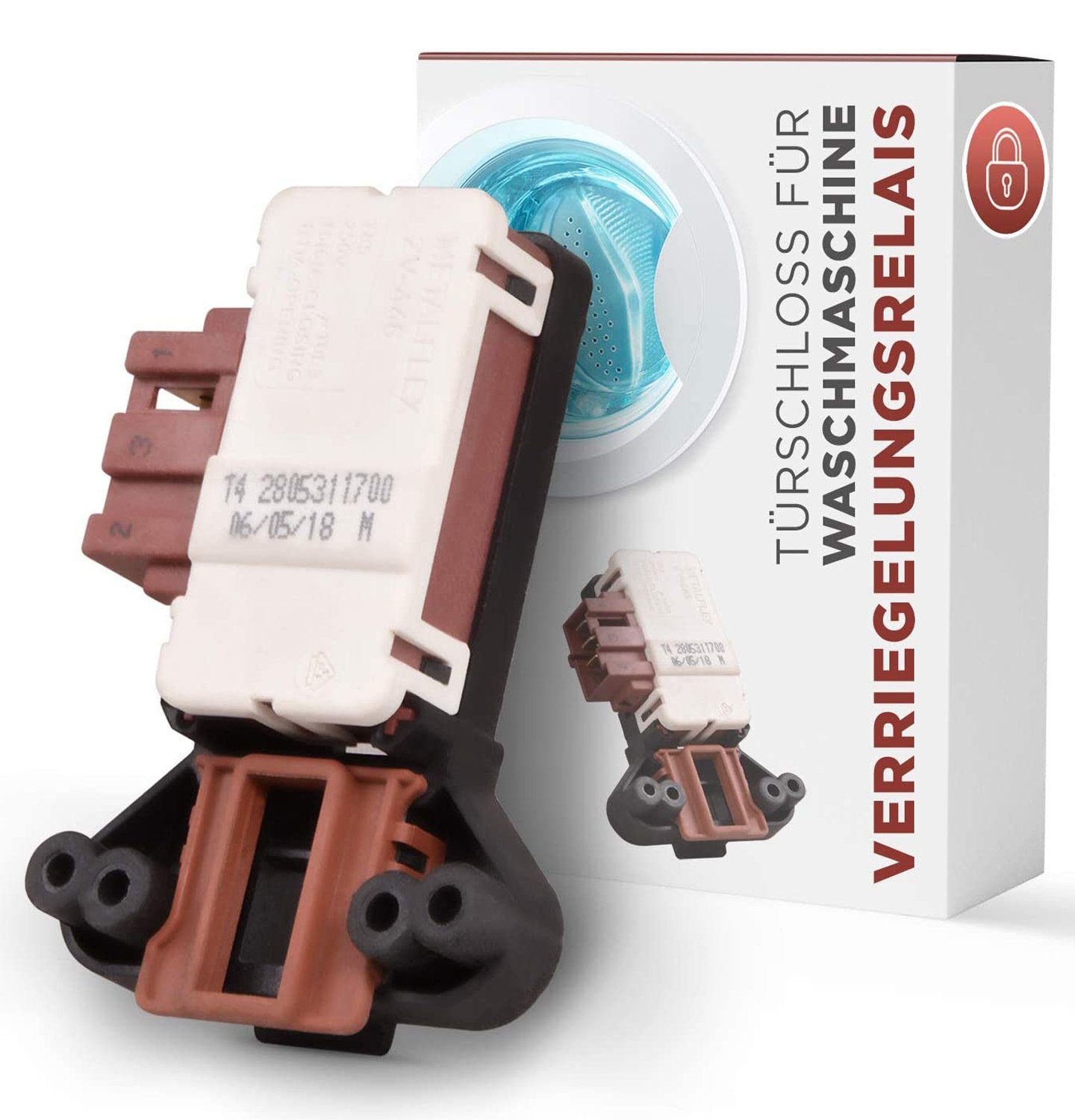 VIOKS Relais-Modul Verriegelungsrelais Ersatz für 2805310800 Rold DA046, Türrelais 3 x 6,3 mm AMP für Waschmaschine