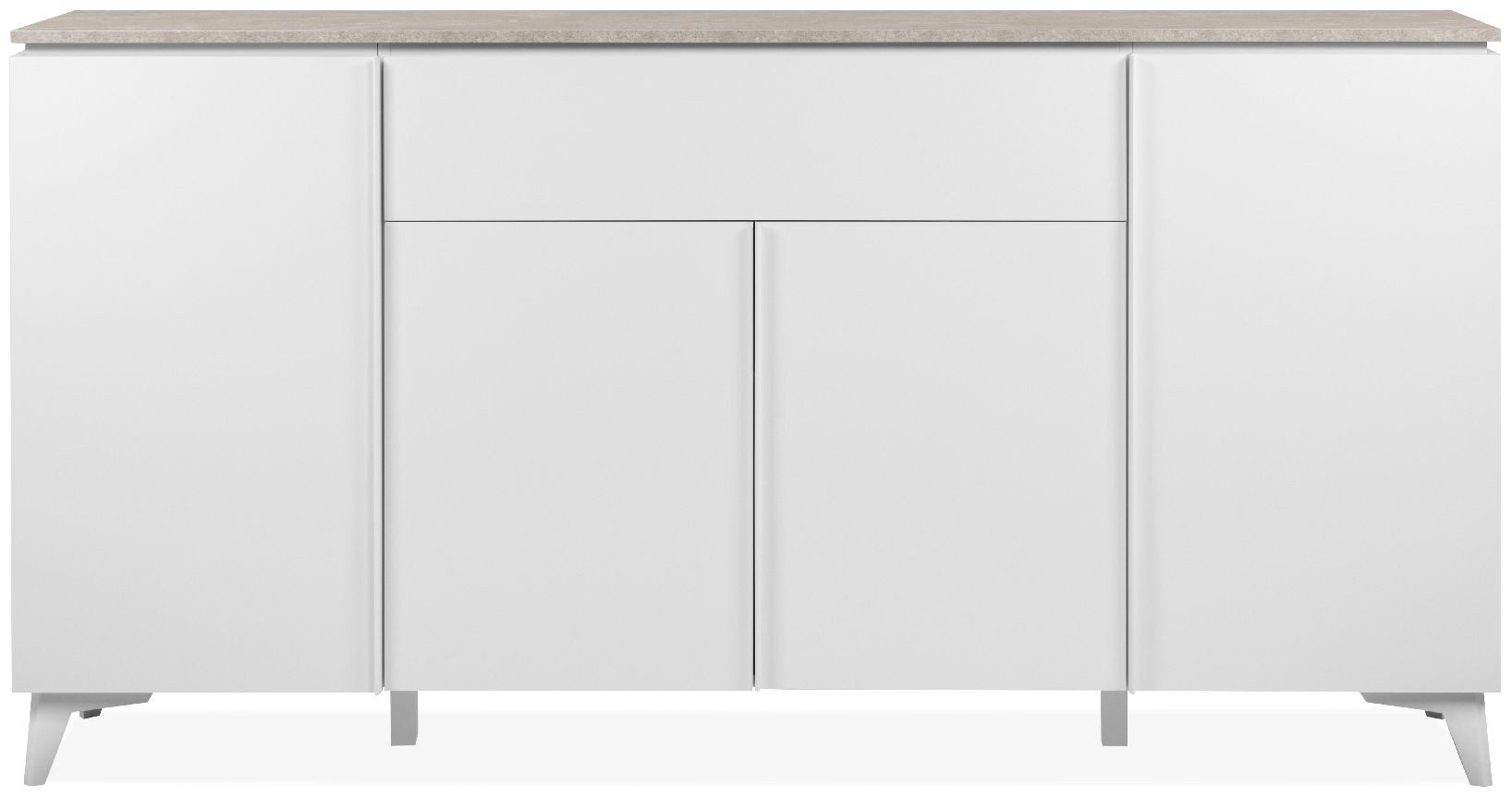 Finori Sideboard Bertrix 51A, Sandstein, weiß, Modern, MADE IN GERMANY, 177 x 92 x 40 cm