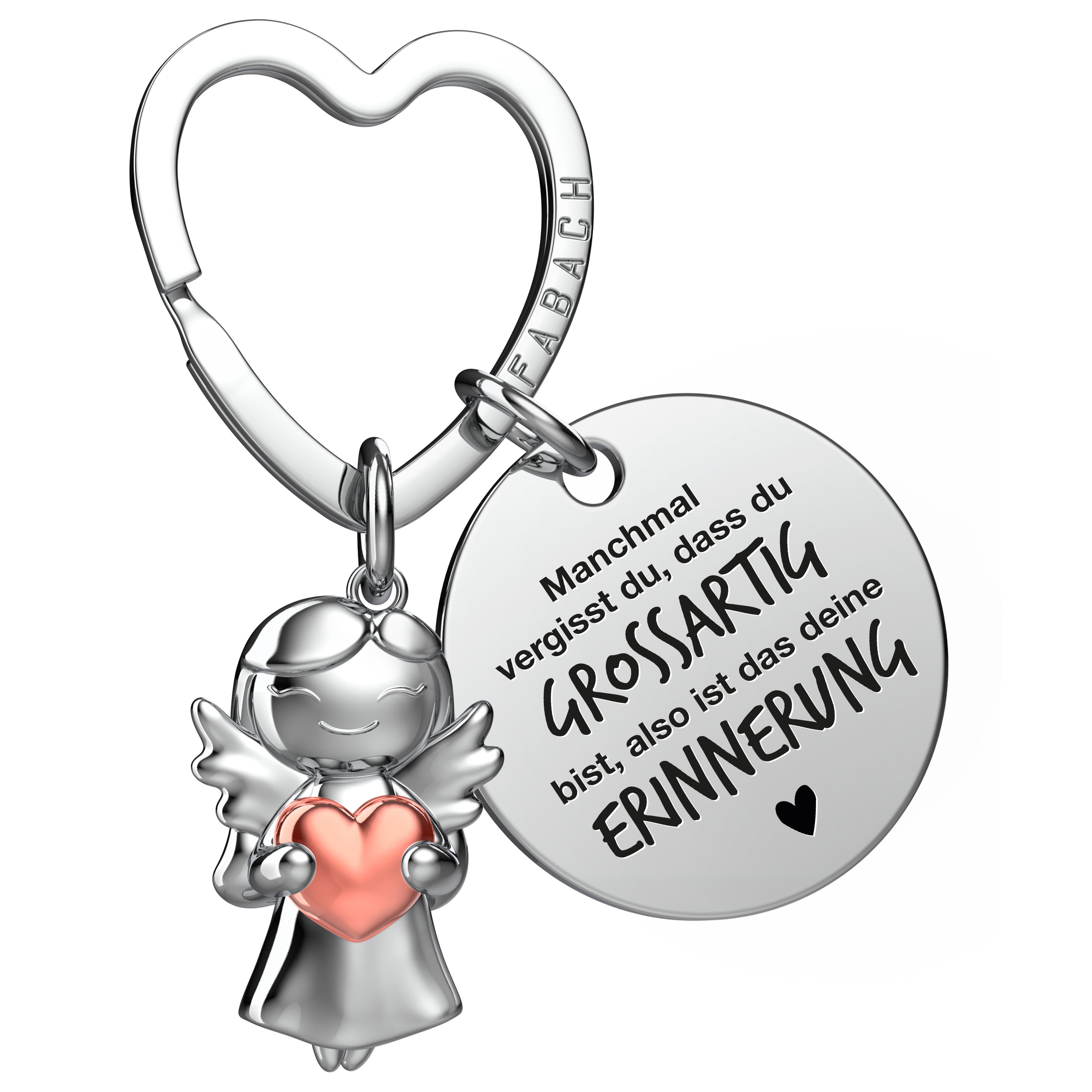 FABACH Schlüsselanhänger Schutzengel Star in Charms Größe mit Gravur "Beste Freundin"