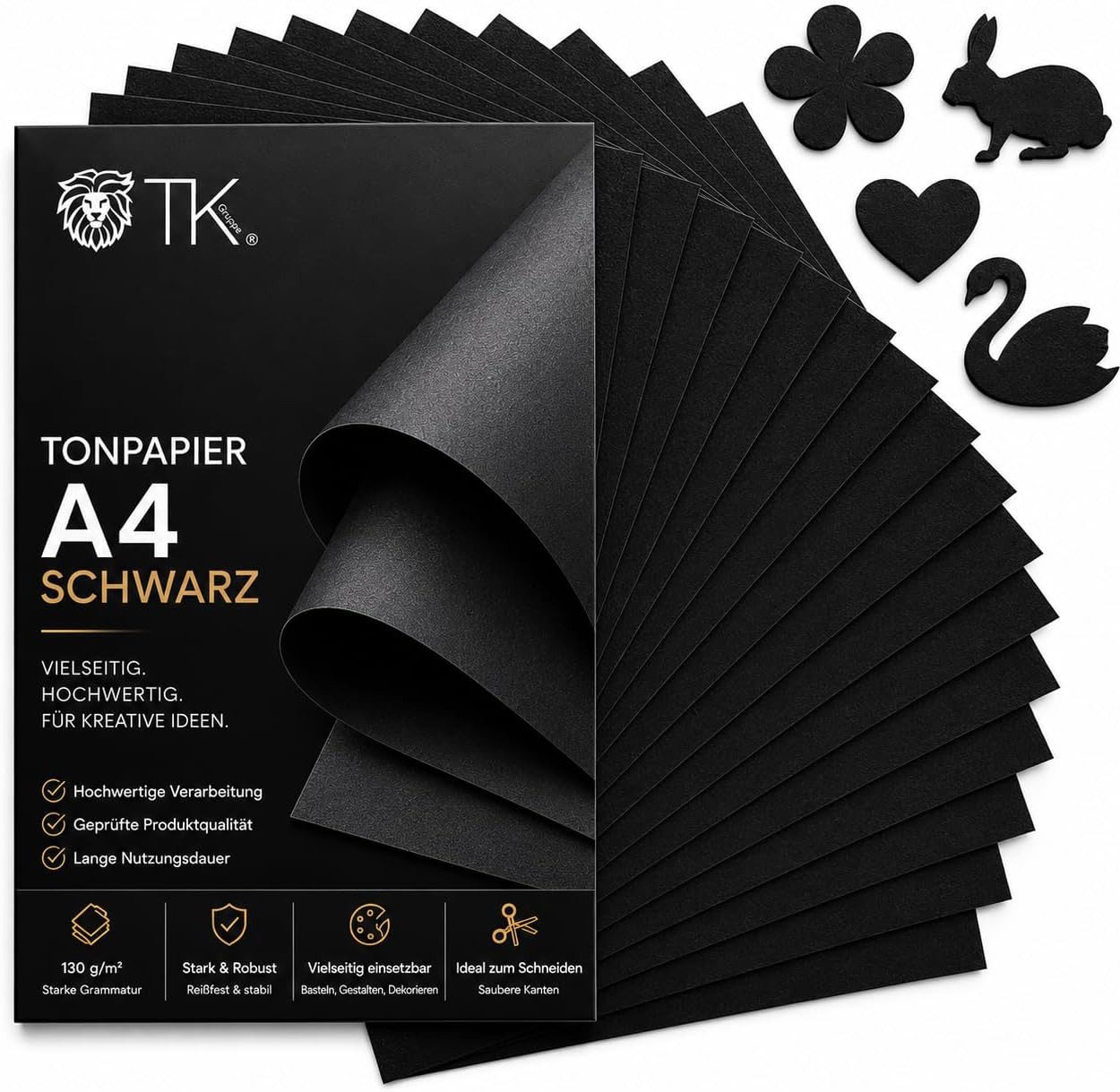 TK Gruppe Bastelkartonpapier 100x Blatt Tonpapier DIN A4 220 g/m² – Bastelpapier & Tonkarton