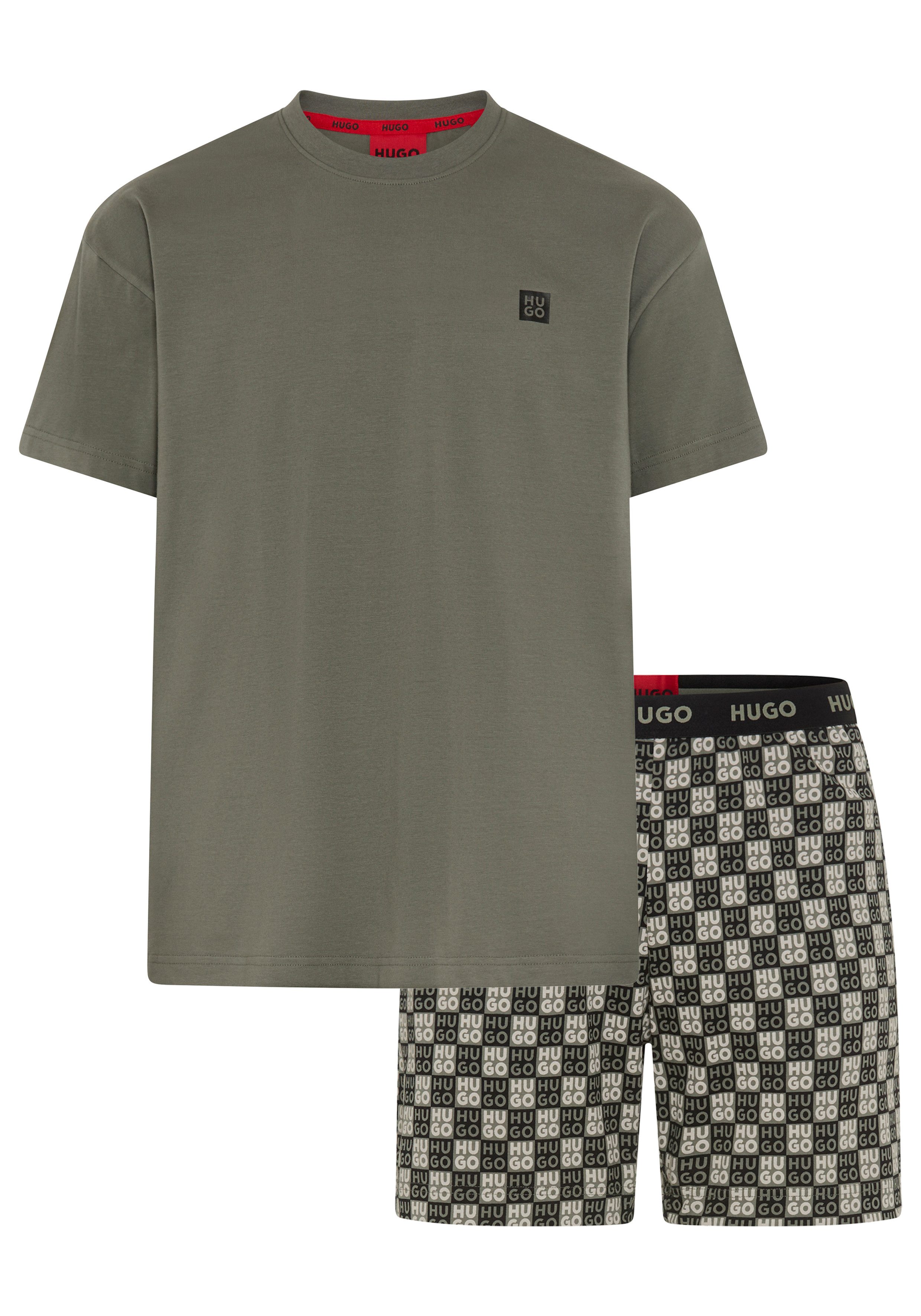 HUGO Shorty Aaron (Set, 2 tlg) aus Stretch-Baumwolle mit Stack-Logos, regular fit