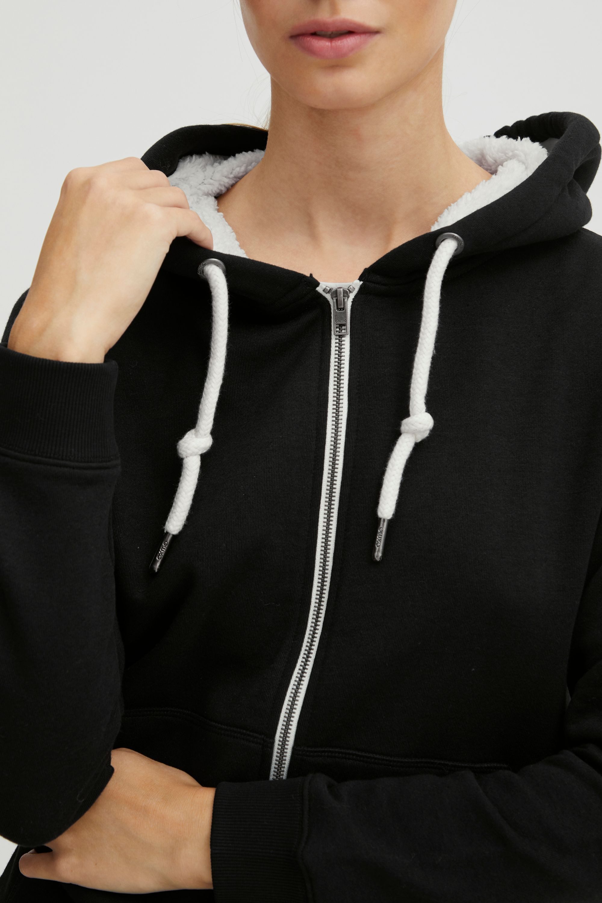 OXMO Kapuzensweatjacke OXBinja Hoodie Sweatjacke mit Teddy-Kapuze