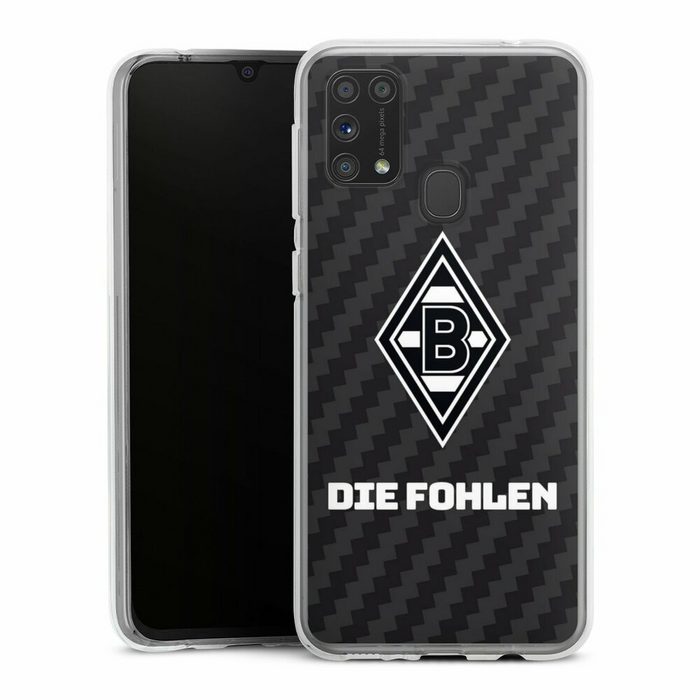 DeinDesign Handyhülle Borussia Mönchengladbach Carbon Gladbach Die Fohlen Carbon Samsung Galaxy M31 Silikon Hülle Bumper Case Handy Schutzhülle