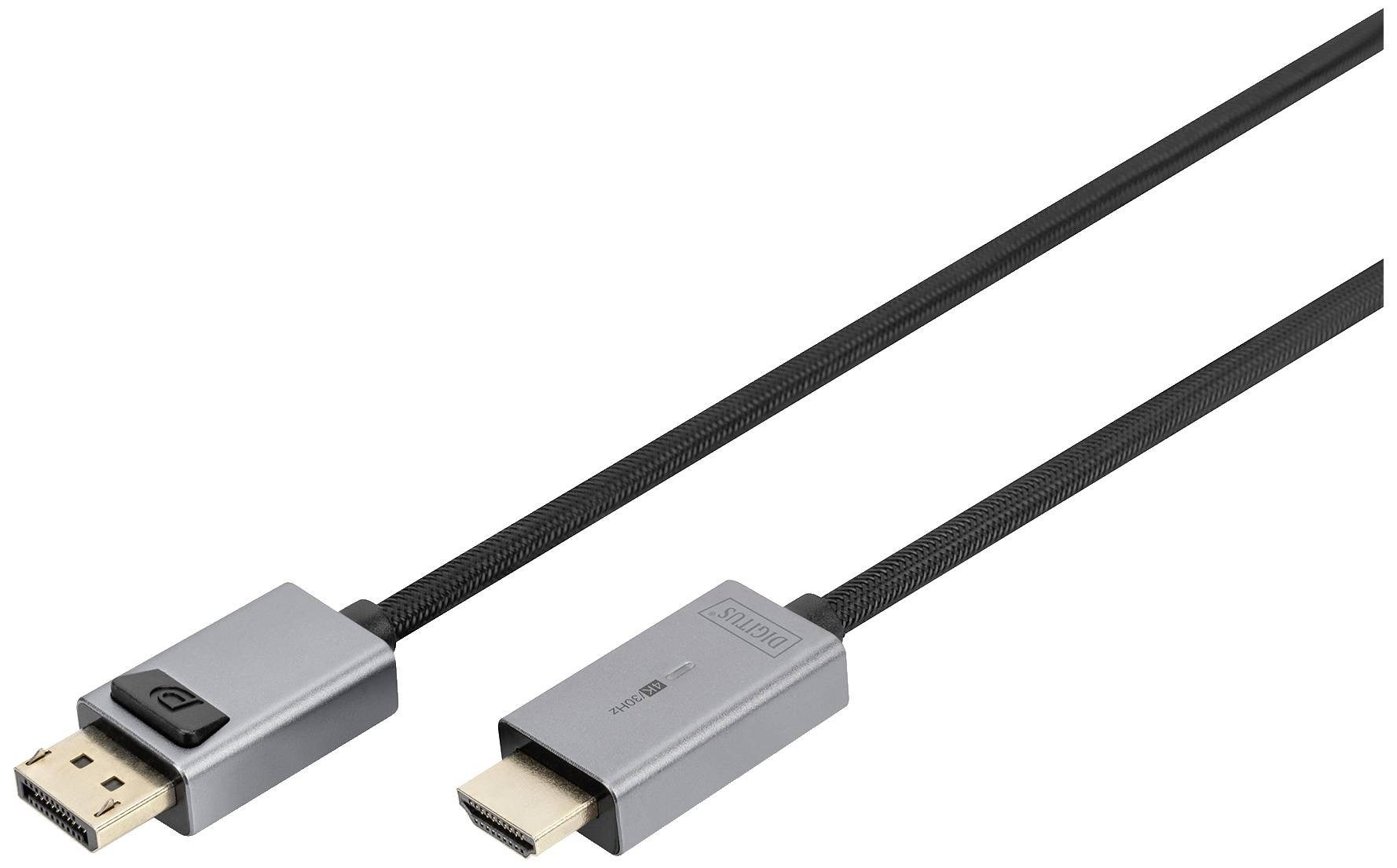 Digitus DIGITUS DisplayPort Adapterkabel, DP - HDMI Typ A 1,8m Computer-Kabel