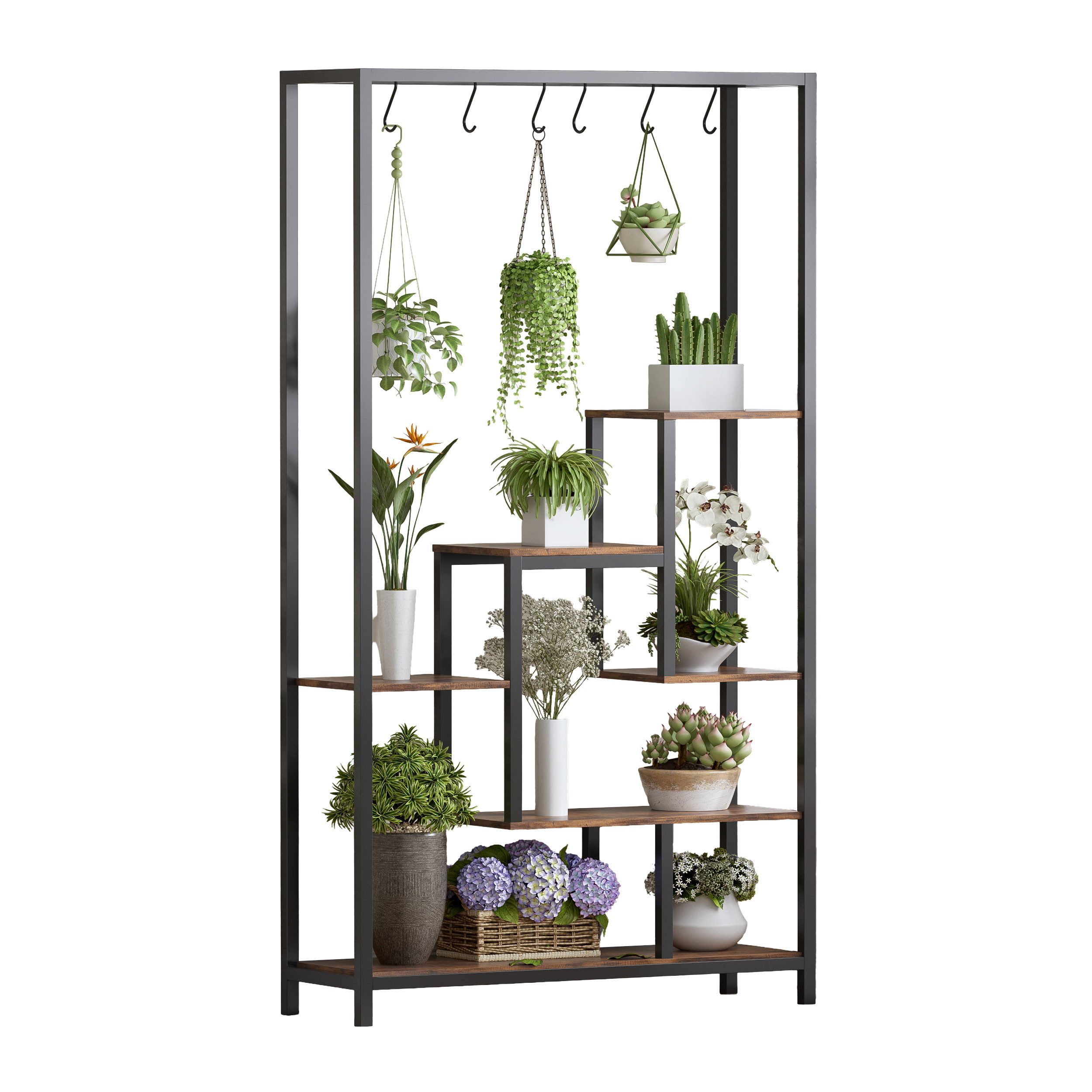 TWSOUL Blumenständer 5-lagiges Bücherregal, Pflanzenlagerregal, 180*100cm, günstig online kaufen